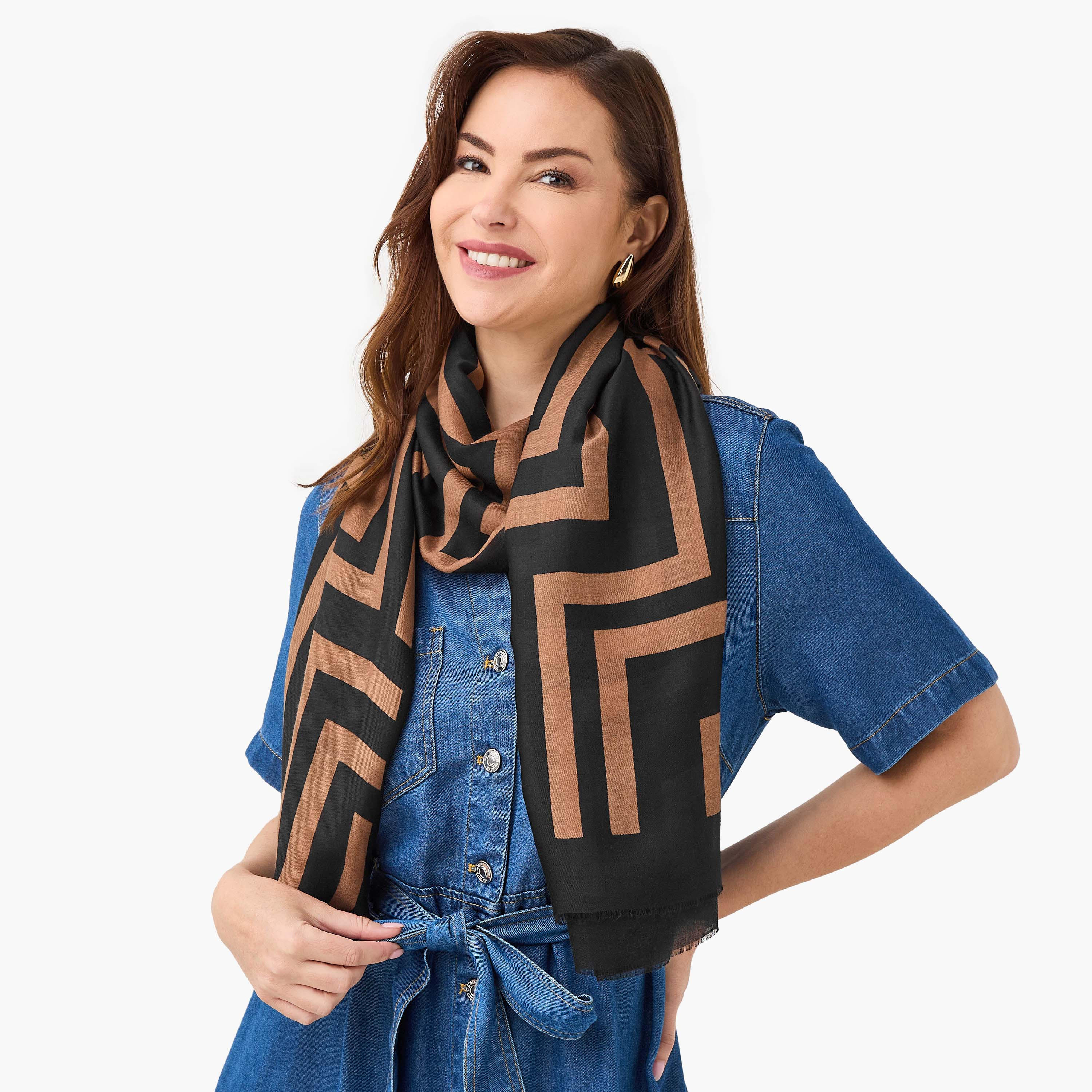 Geometric Print Scarf-women-winterwear-scarves-image-2