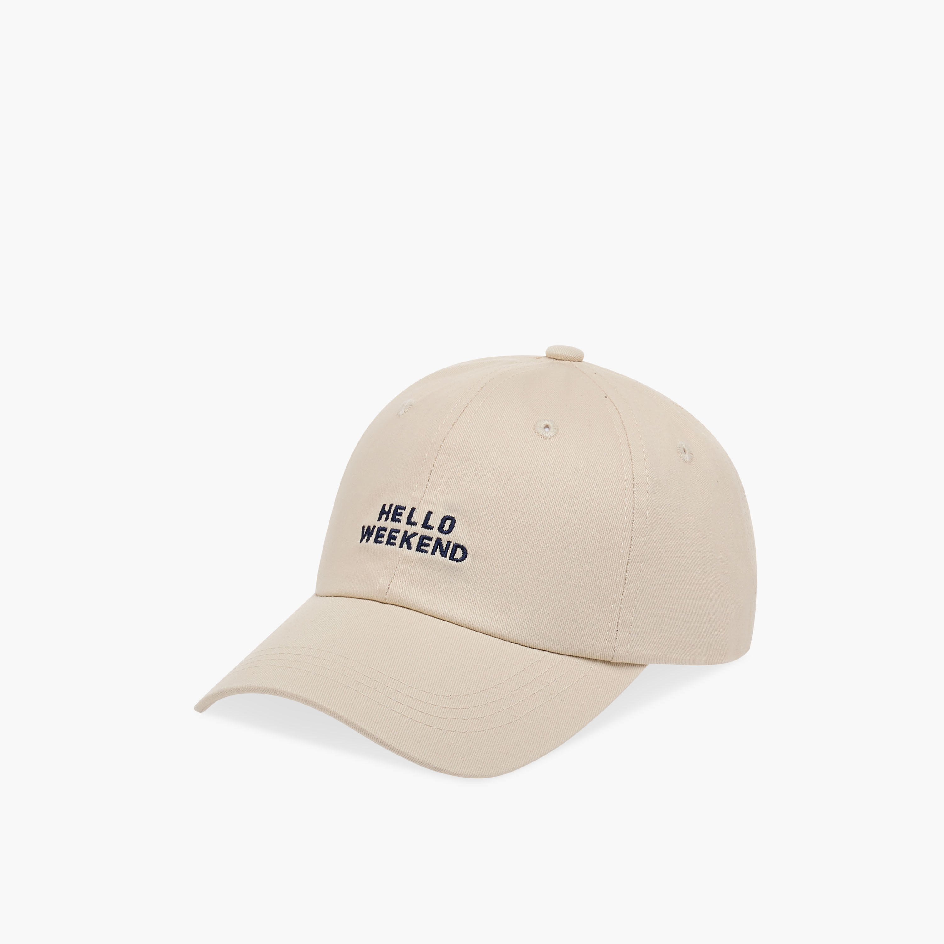 Slogan Embroidered Cap with Buckled Strap Closure-women-clothingaccessories-capsandhats-image-3