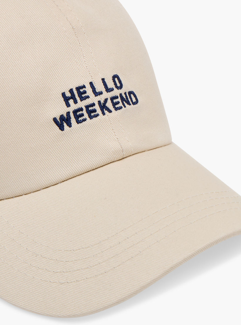 Slogan Embroidered Cap with Buckled Strap Closure-women-clothingaccessories-capsandhats-image-6