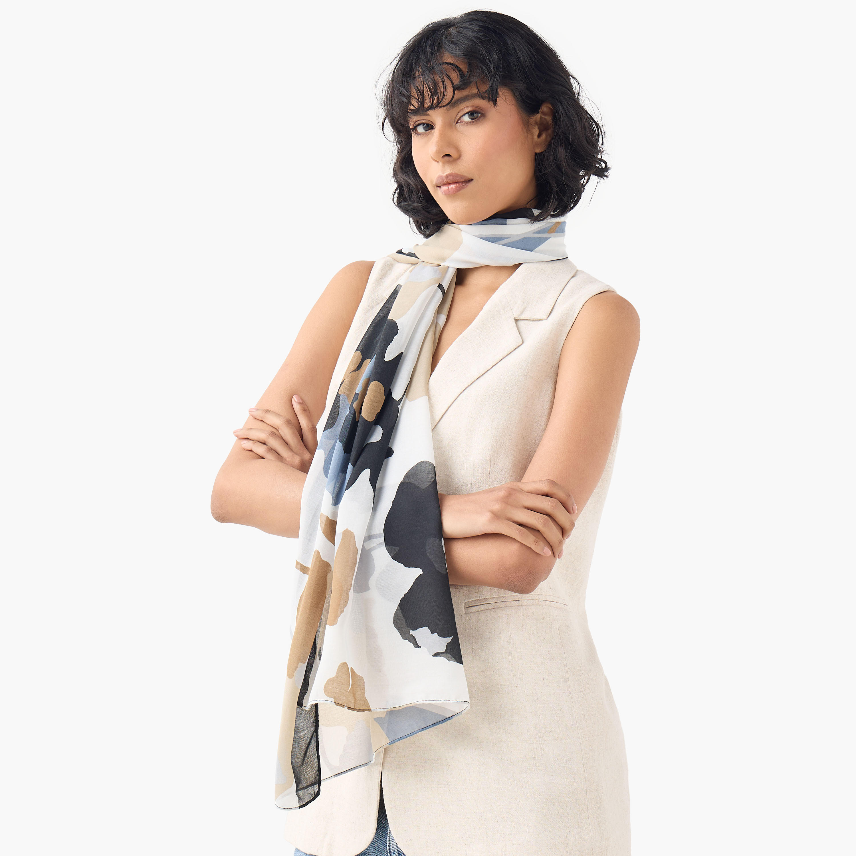 Abstract Floral Print Scarf-women-clothingaccessories-scarves-image-2
