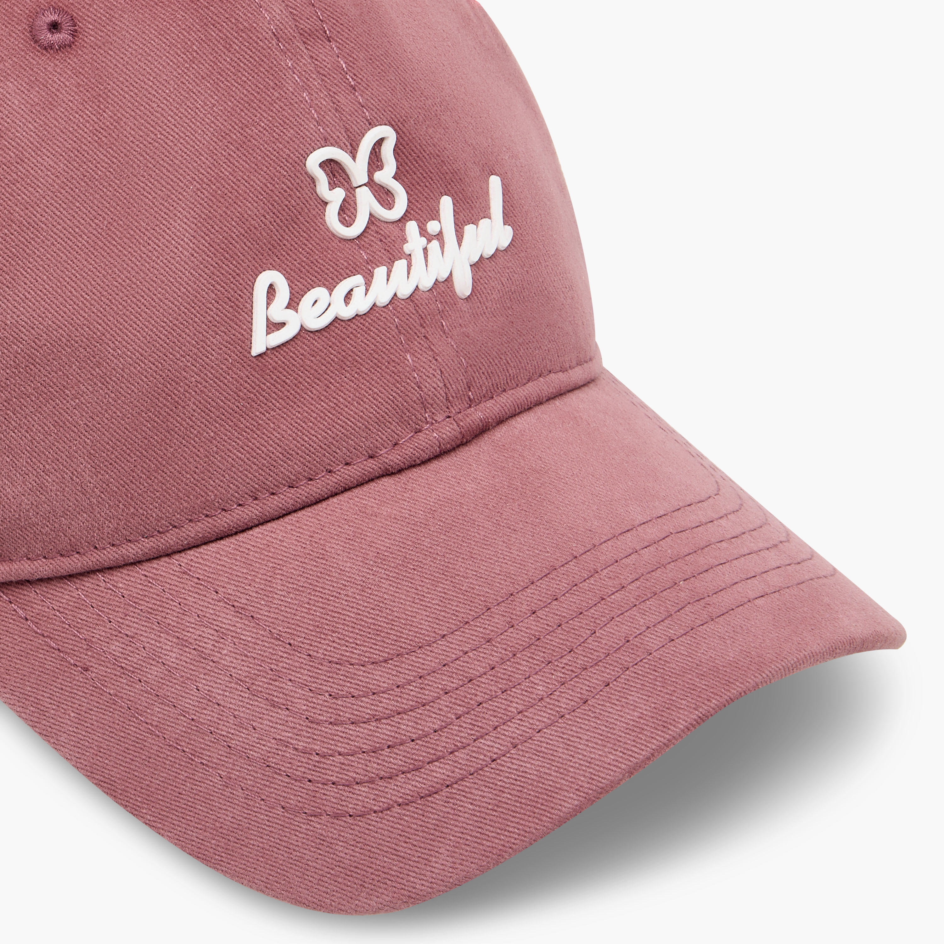 Embossed Detail Cap with Buckle Strap Closure-women-clothingaccessories-capsandhats-image-6