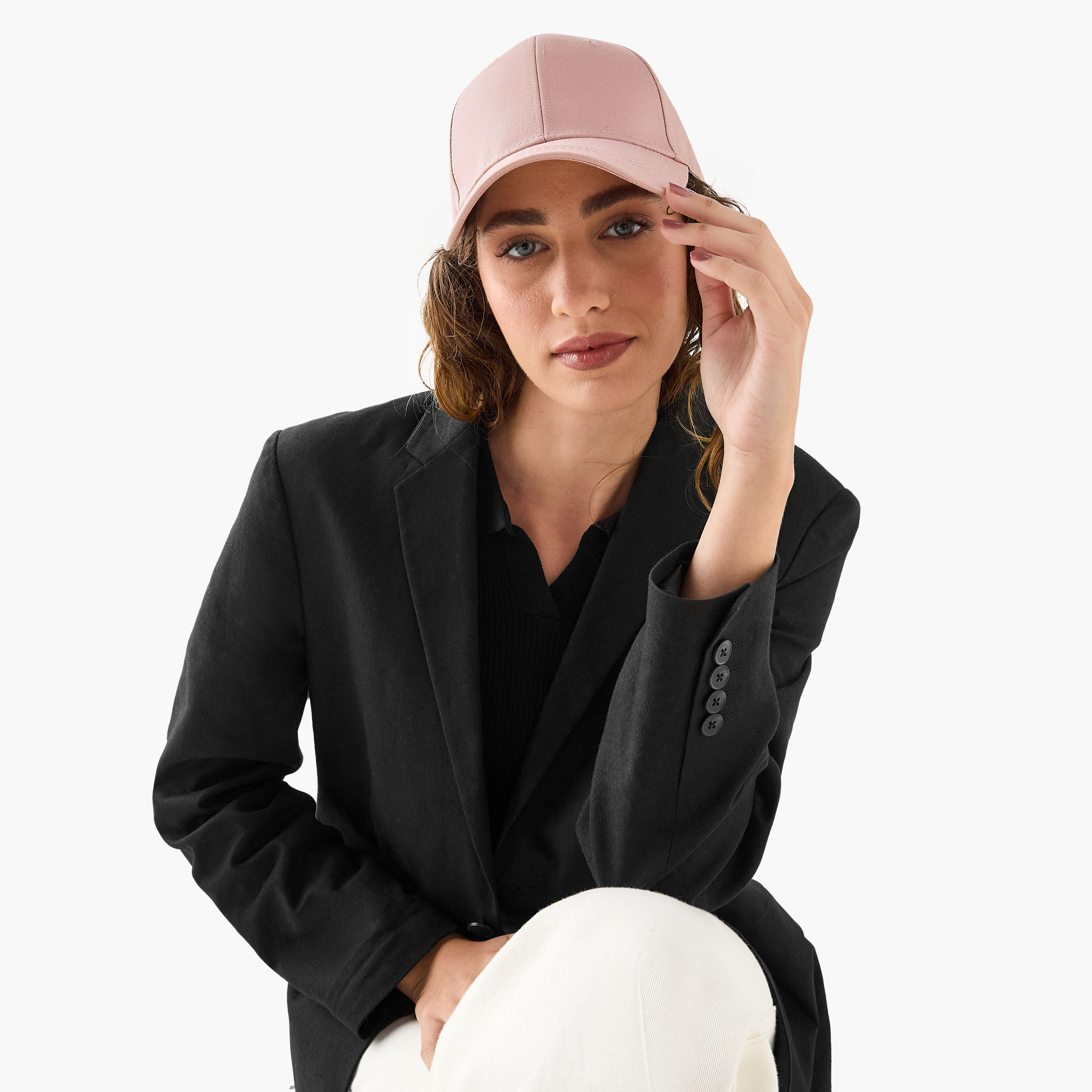 كاب بيسبول كانفاس بحزام بإبزيم إغلاق-women-clothingaccessories-capsandhats-image-7