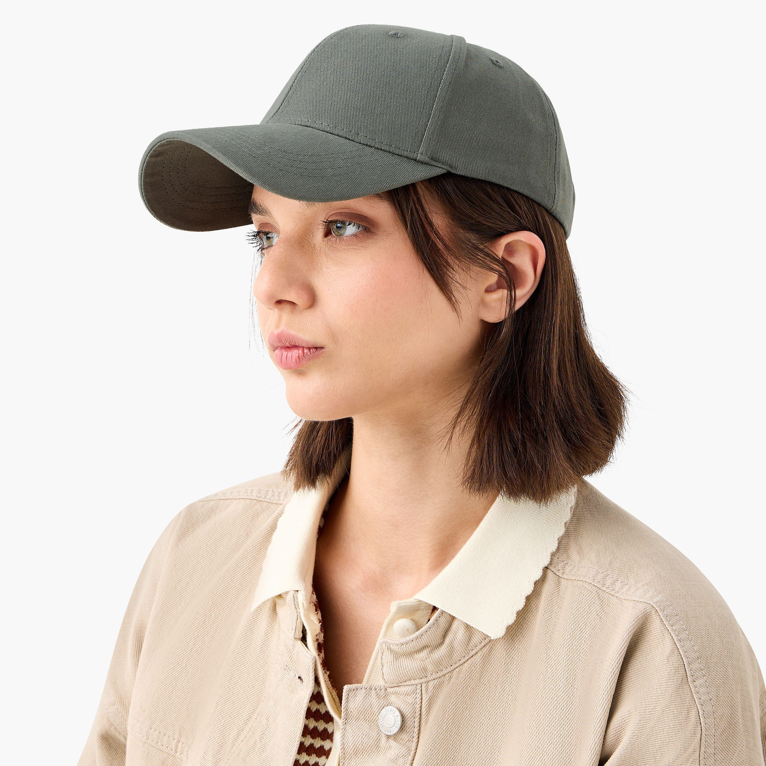 Canvas Baseball Cap with Buckled Strap Closure-women-clothingaccessories-capsandhats-image-2