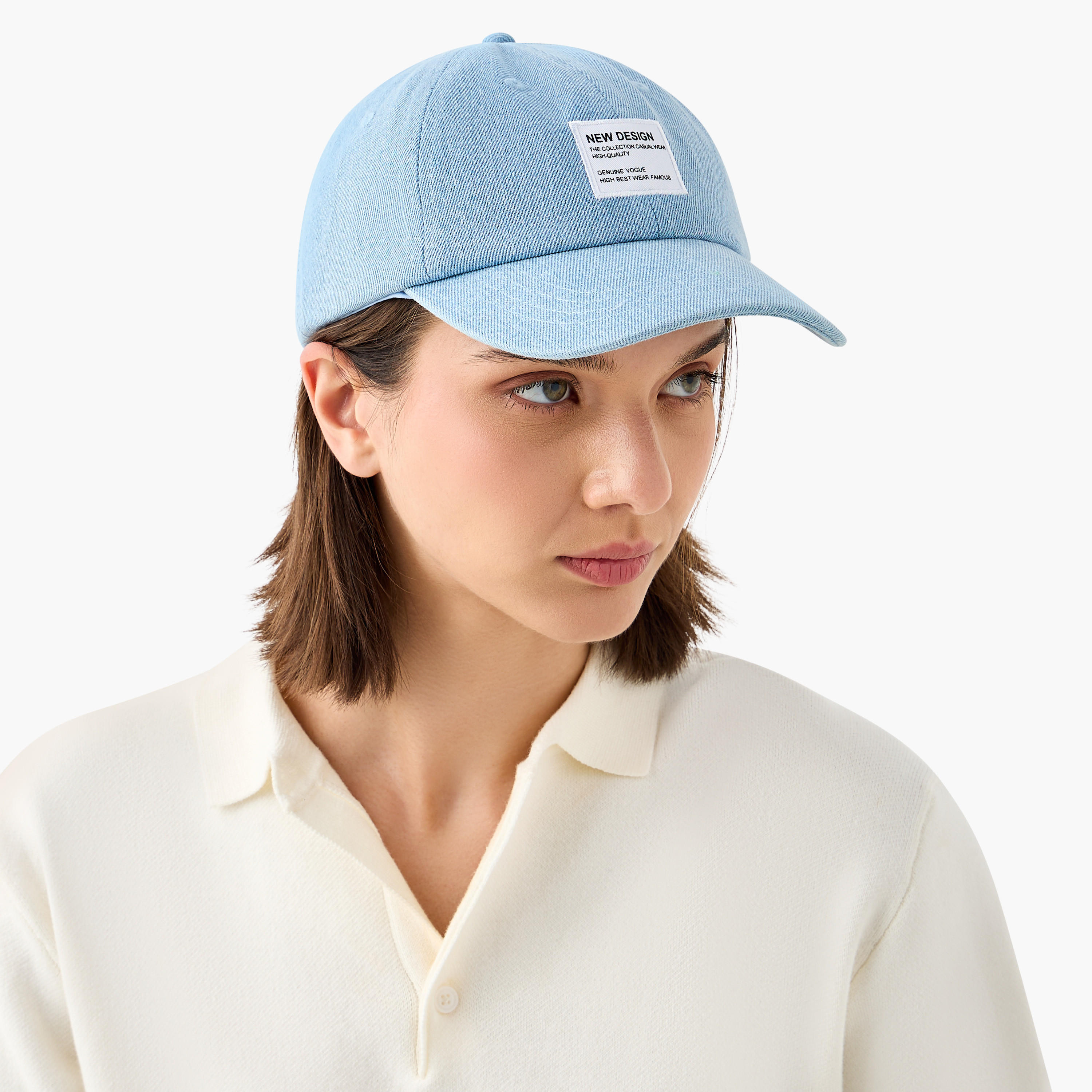 Applique Detail Cap with Buckled Strap Closure-women-clothingaccessories-capsandhats-image-2