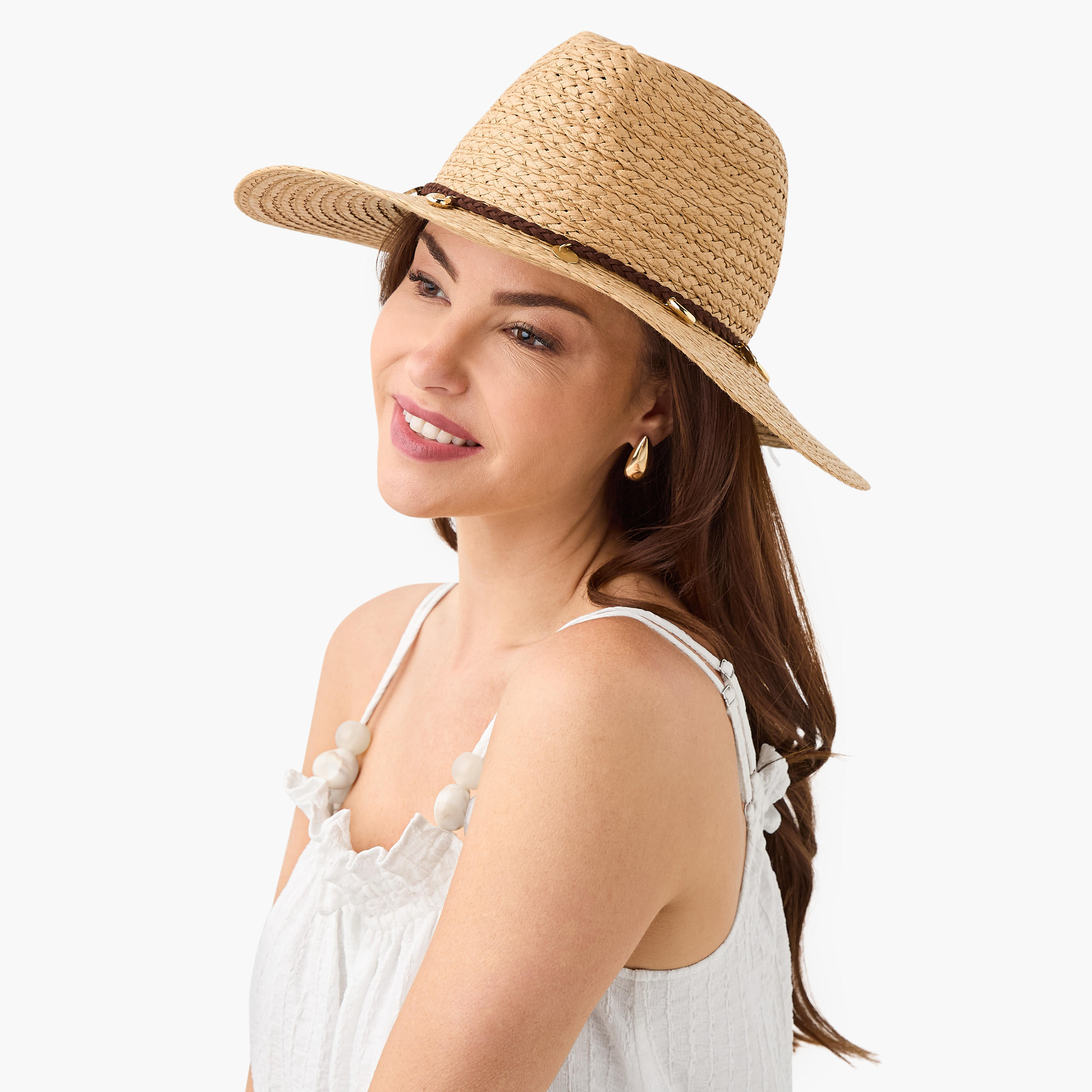 Braid Trim Detail Beach Hat-women-clothingaccessories-capsandhats-image-2