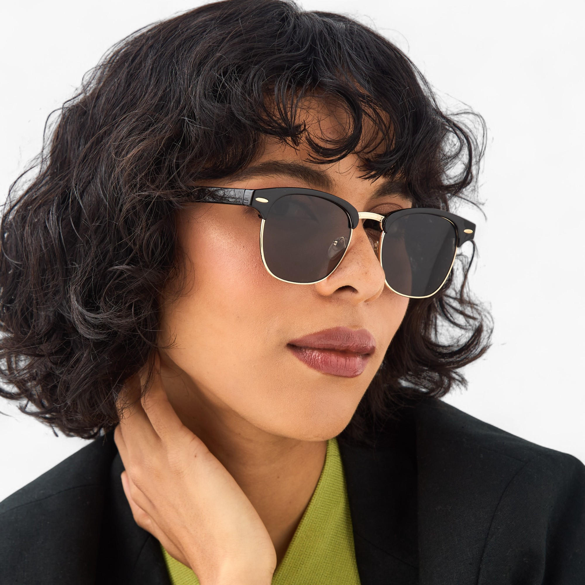 Tinted Lens Full Rim Sunglasses with Nose Pads-women-sunglasses-image-2