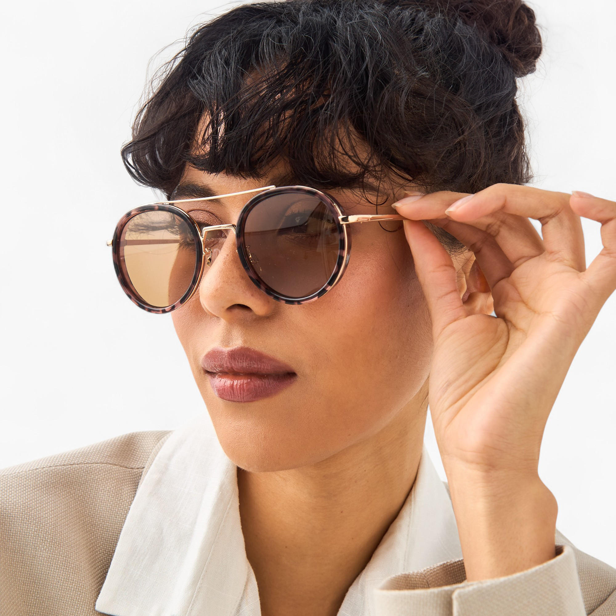 Tinted Lens Full Rim Sunglasses with Nose Pads-women-sunglasses-image-2