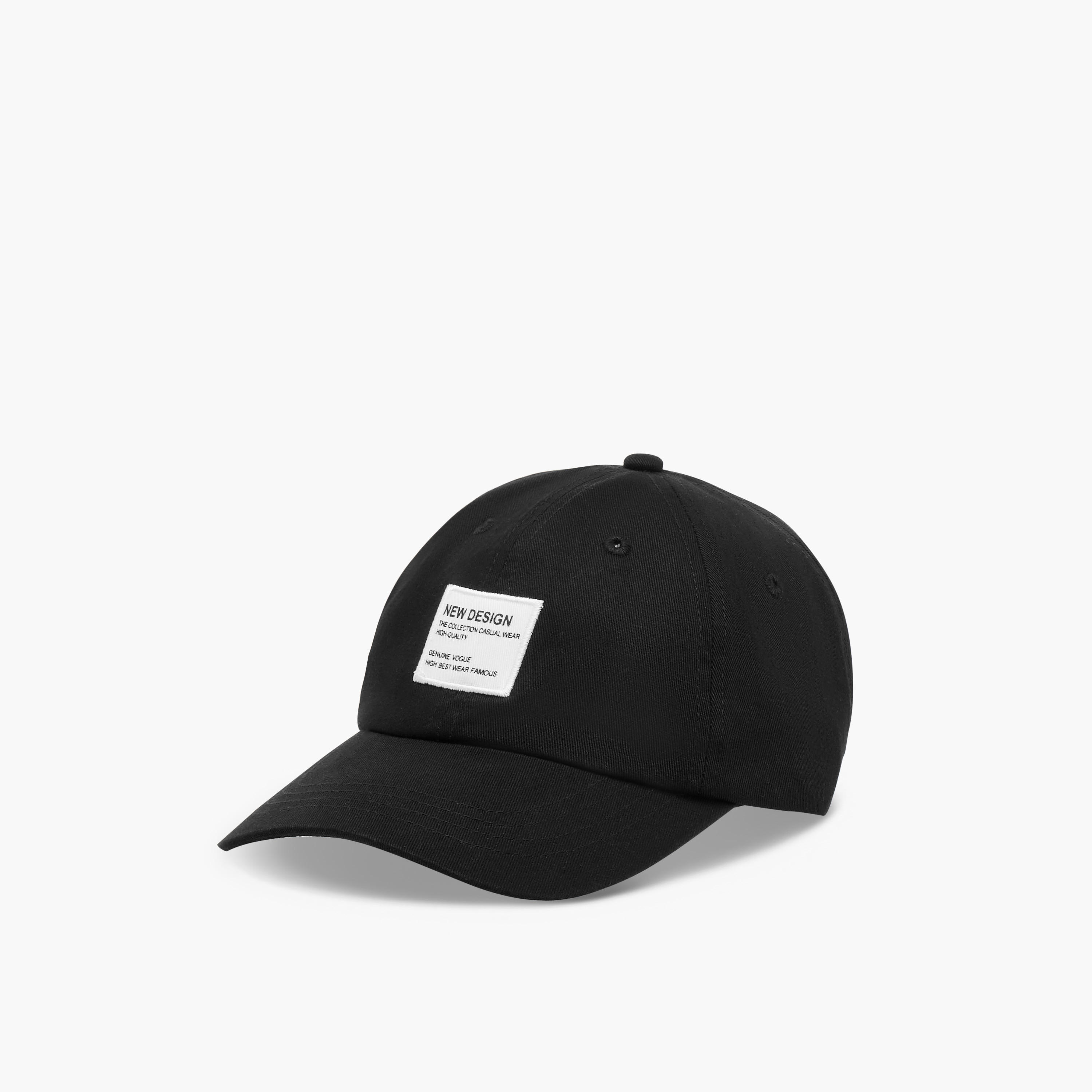 Patch Detail Cap with Buckled Strap Closure-women-clothingaccessories-capsandhats-image-3