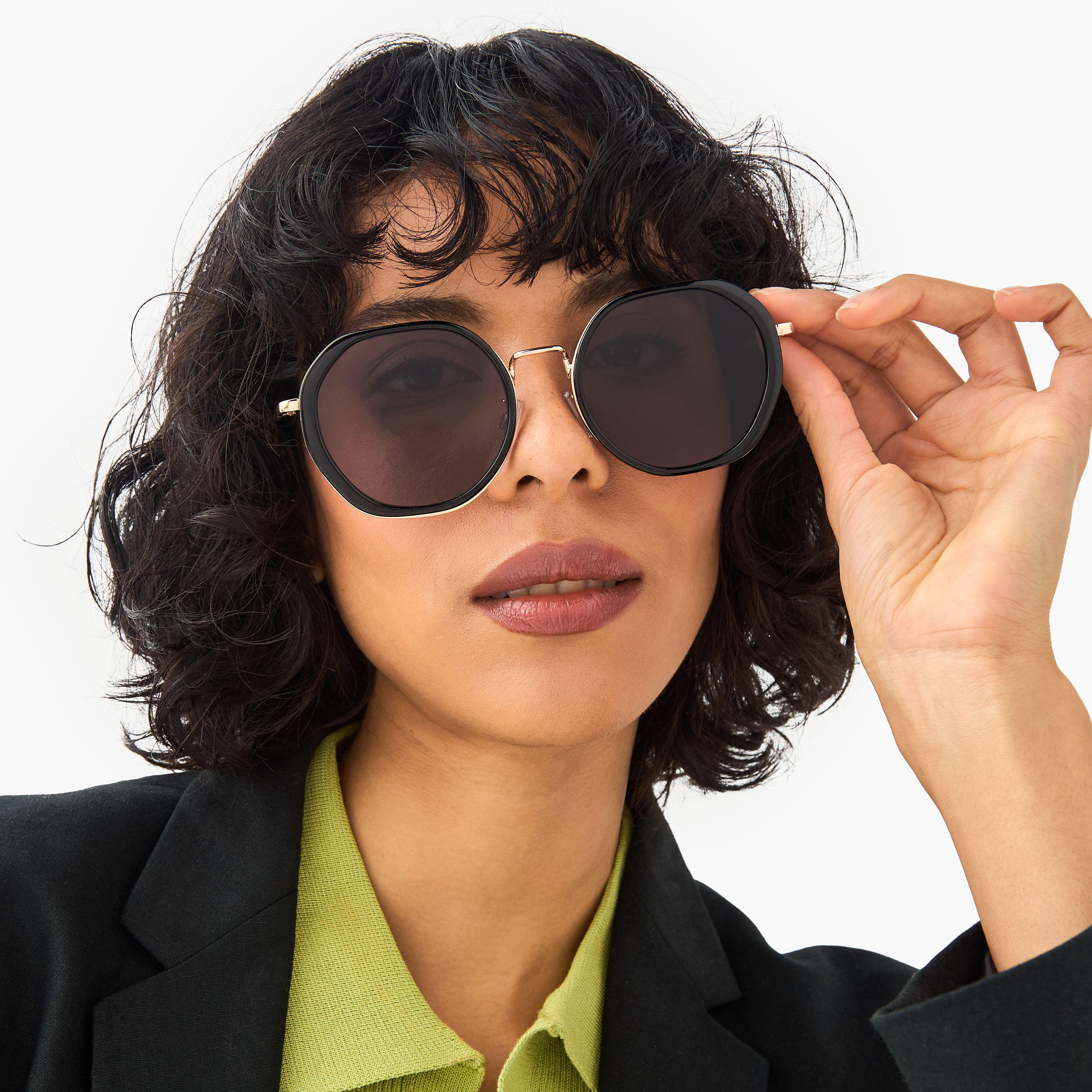 Tinted Lens Full Rim Sunglasses with Nose Pads-women-sunglasses-image-2