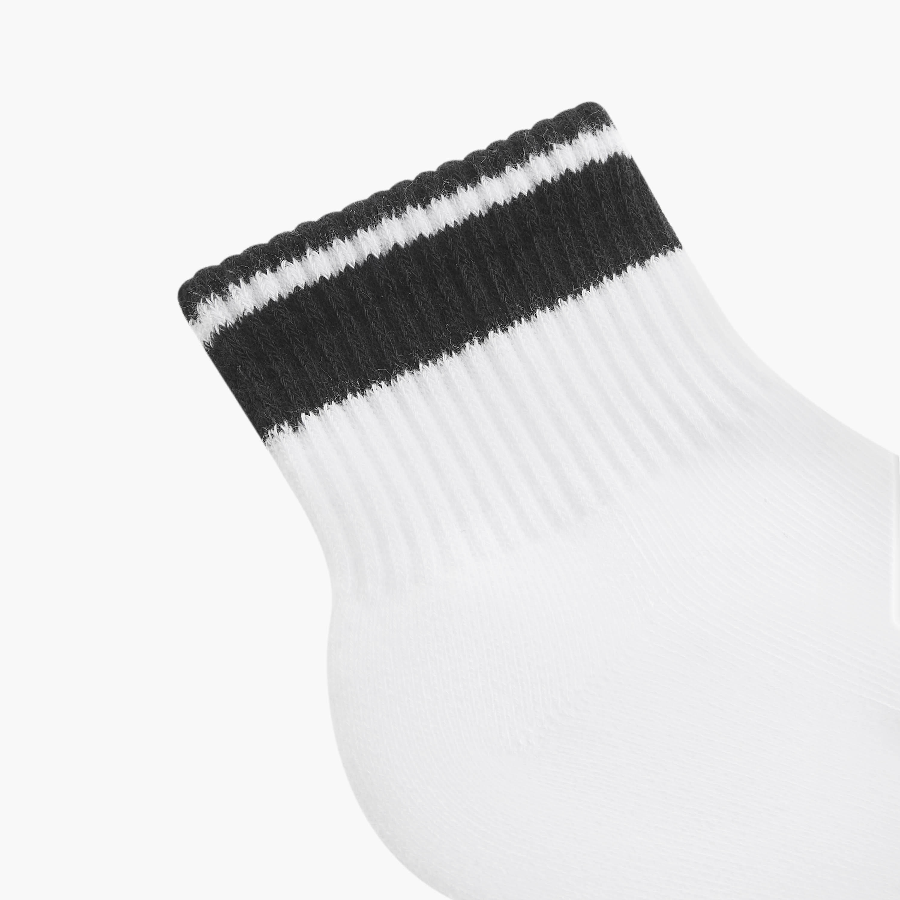 Set of 3 - Ribbed Quarter Crew Length Socks with Antibacterial Protection-women-socksandstockings-image-5