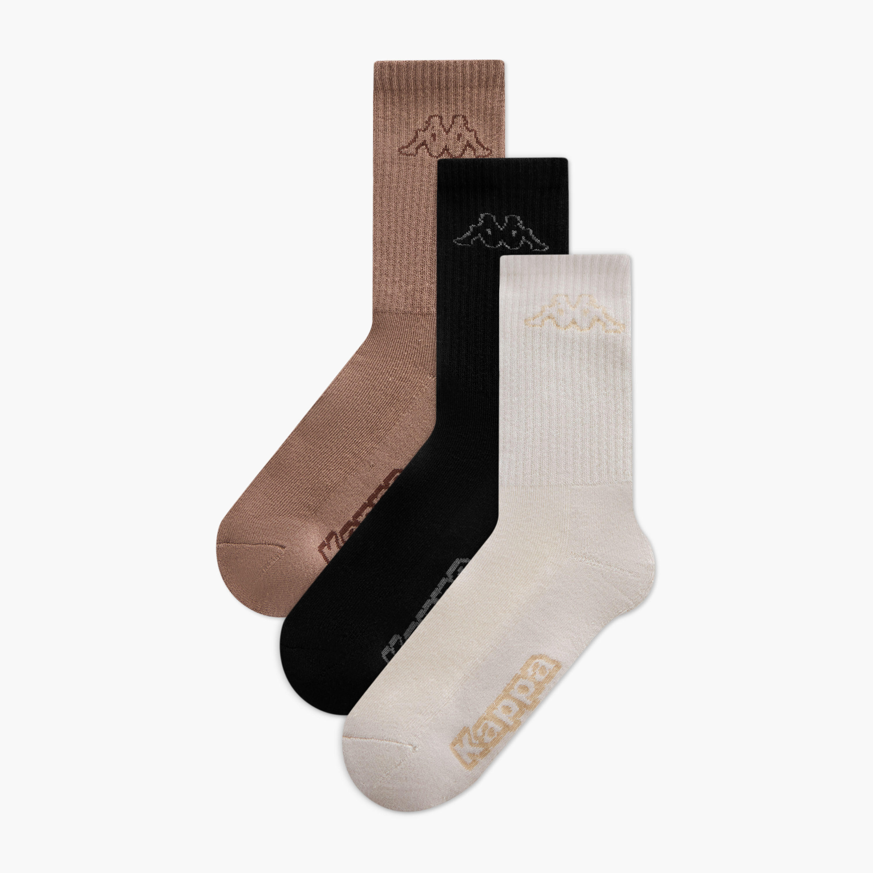 طقم جوارب 3 أزواج بطول الكاحل وحماية من البكتيريا وتفاصيل الشعار من كابا-women-socksandstockings-image-1