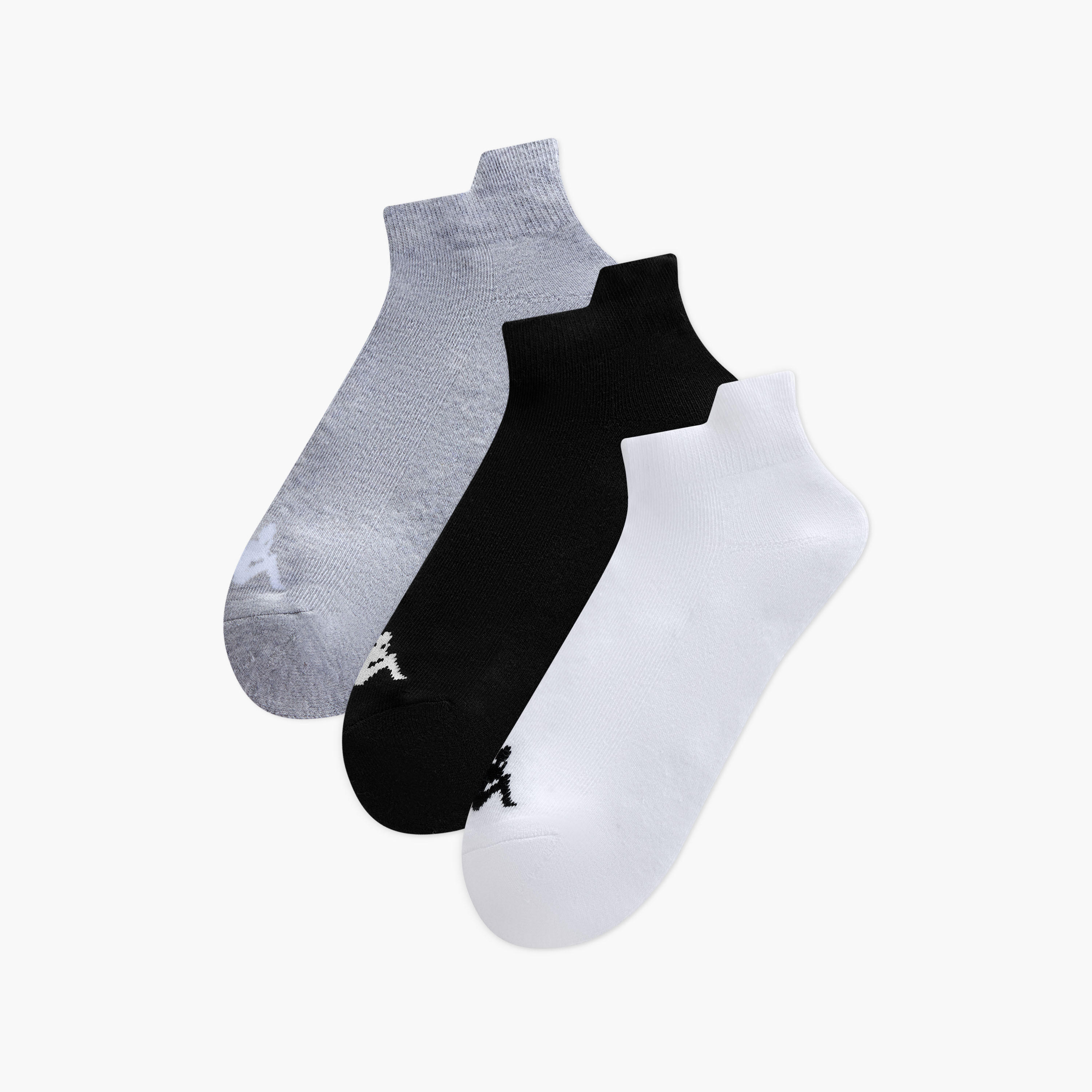 Set of 3 - Kappa Logo Print Ankle Length Socks with Antibacterial Protection-women-socksandstockings-image-1
