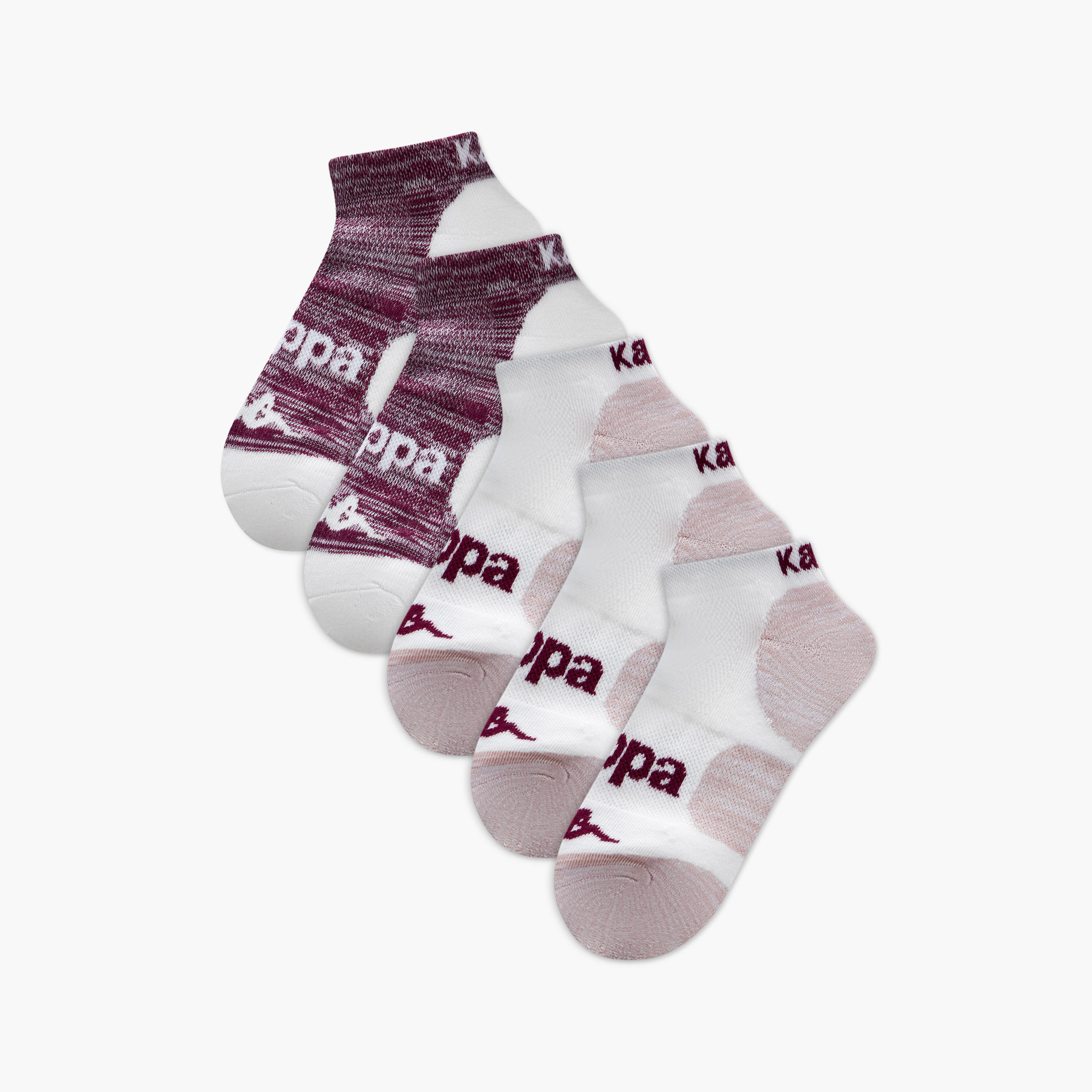 Set of 5 - Kappa Logo Detail Sports Socks with Antibacterial Protection-women-socksandstockings-image-1