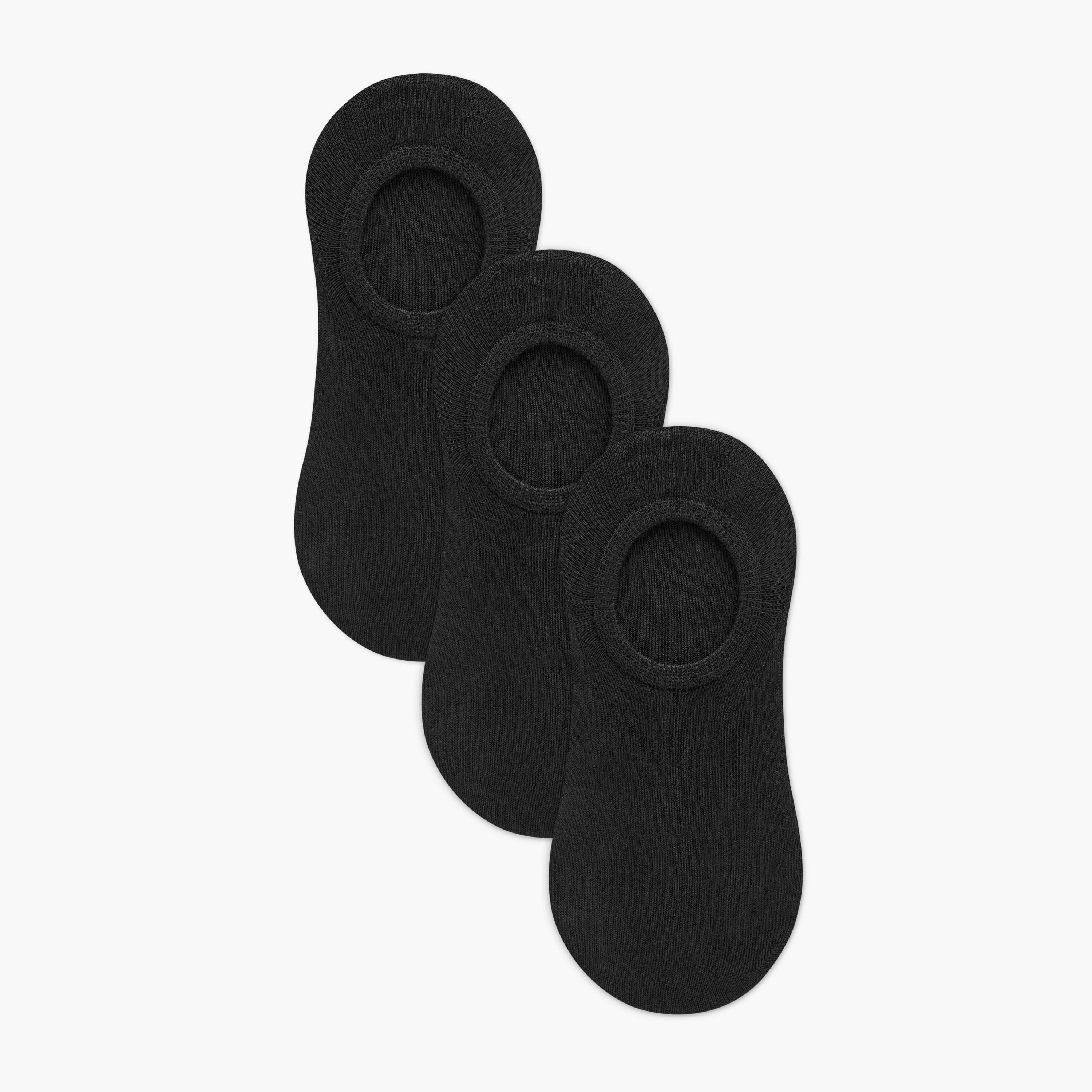 Set of 3 - Ribbed Invisible Socks with Antibacterial Protection-women-socksandstockings-image-1
