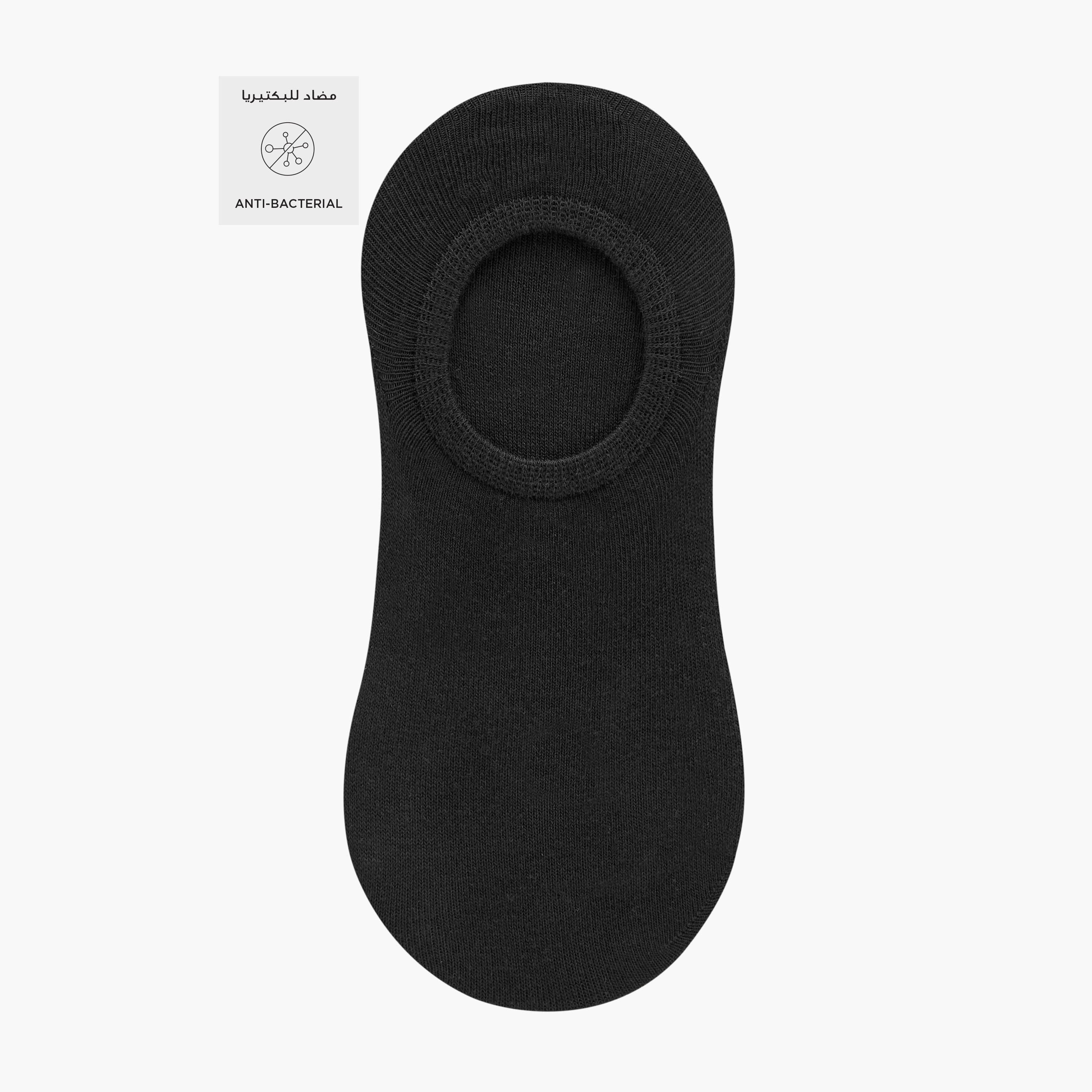 Set of 3 - Ribbed Invisible Socks with Antibacterial Protection-women-socksandstockings-image-2