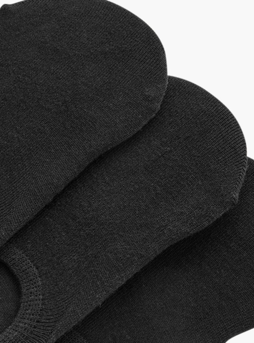 Set of 3 - Ribbed Invisible Socks with Antibacterial Protection-women-socksandstockings-image-3