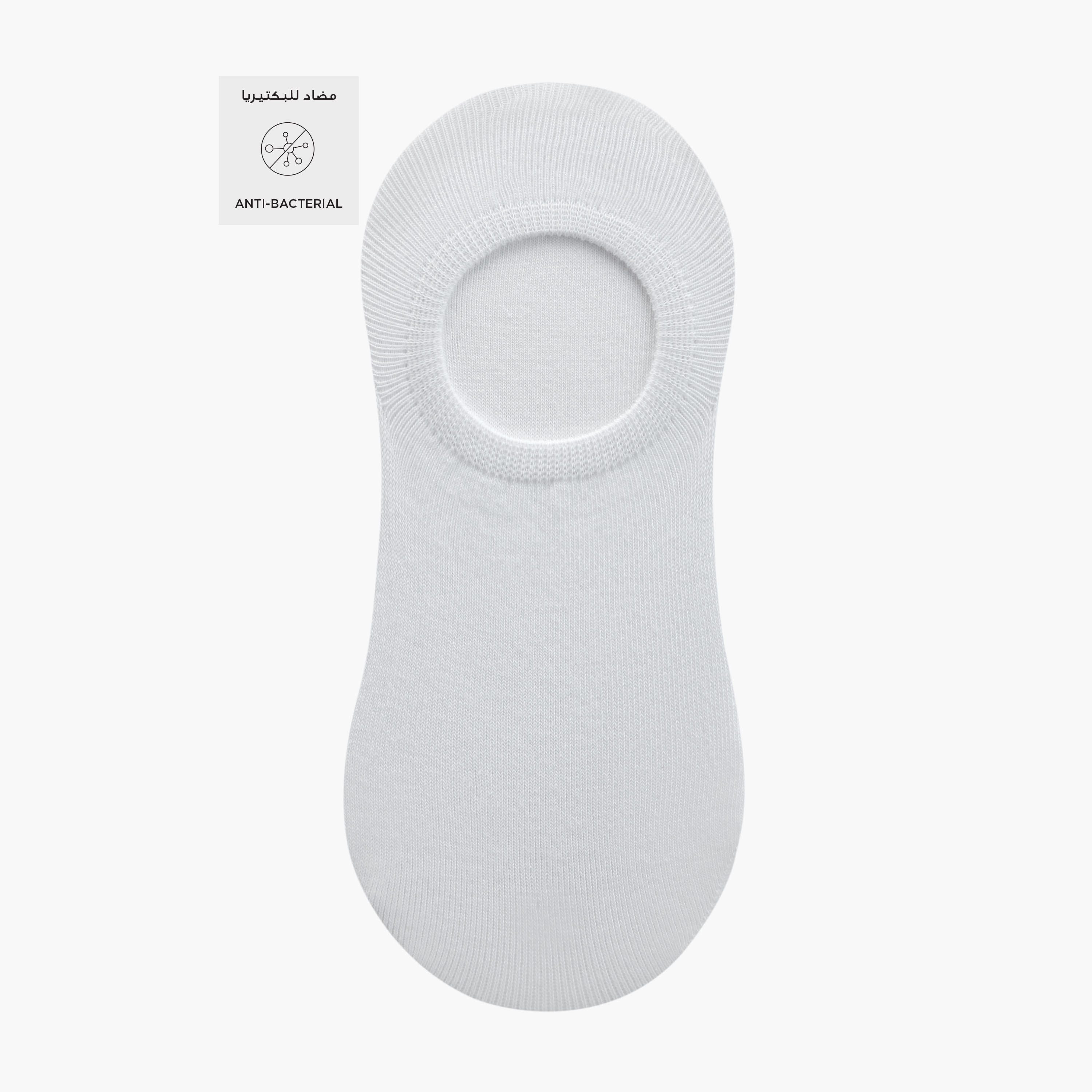 Set of 3 - Ribbed Invisible Socks with Antibacterial Protection-women-socksandstockings-image-2