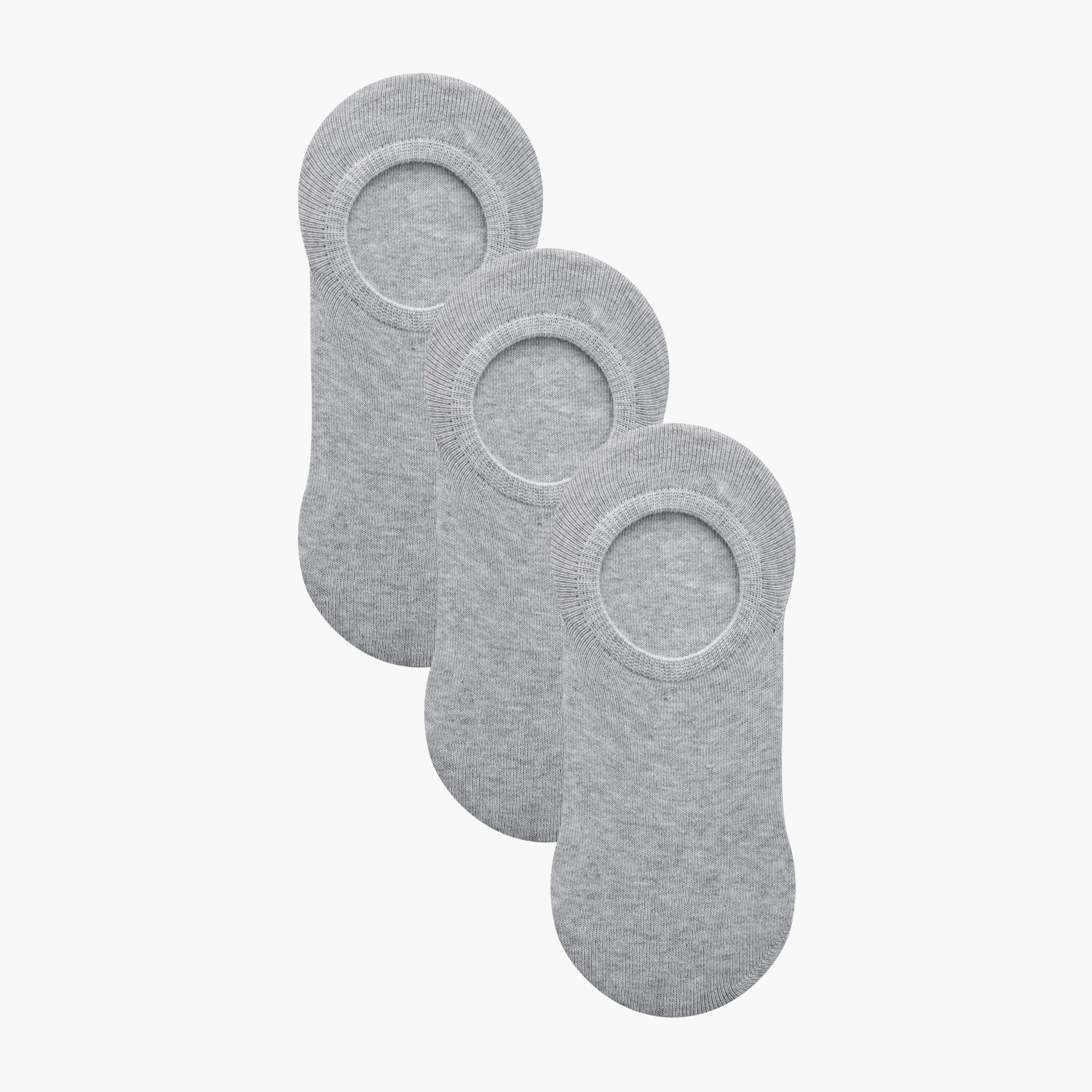Set of 3 - Ribbed Invisible Socks with Antibacterial Protection-women-socksandstockings-image-1