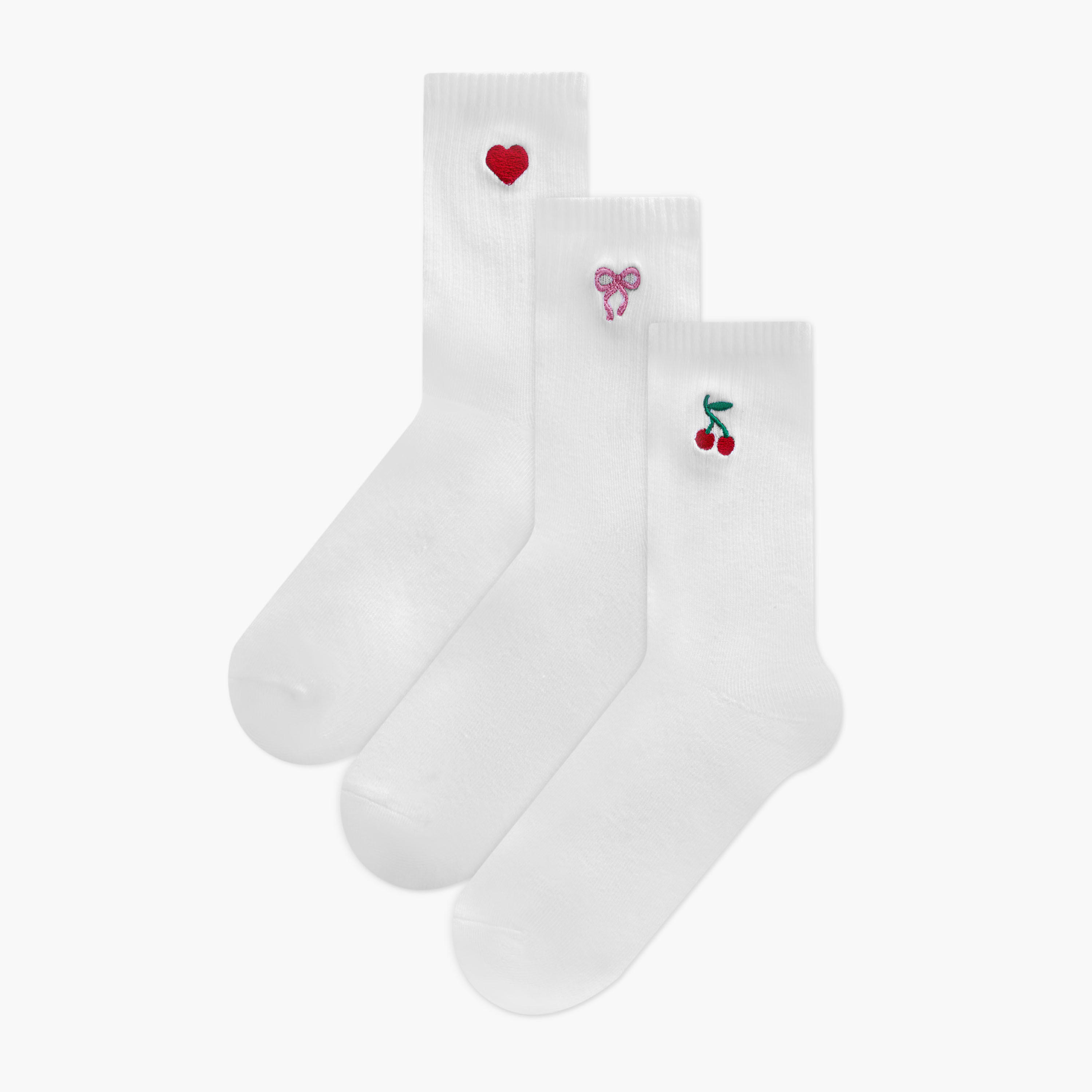 طقم جوارب مطرزة 3 أزواج بطول الكاحل وحماية من البكتيريا -women-socksandstockings-image-1