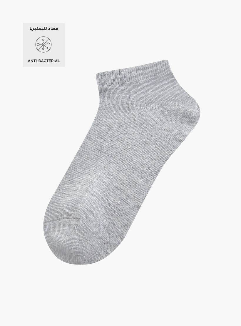 Set of 5 - Ribbed Ankle Length Socks with Antibacterial Protection-women-socksandstockings-image-2