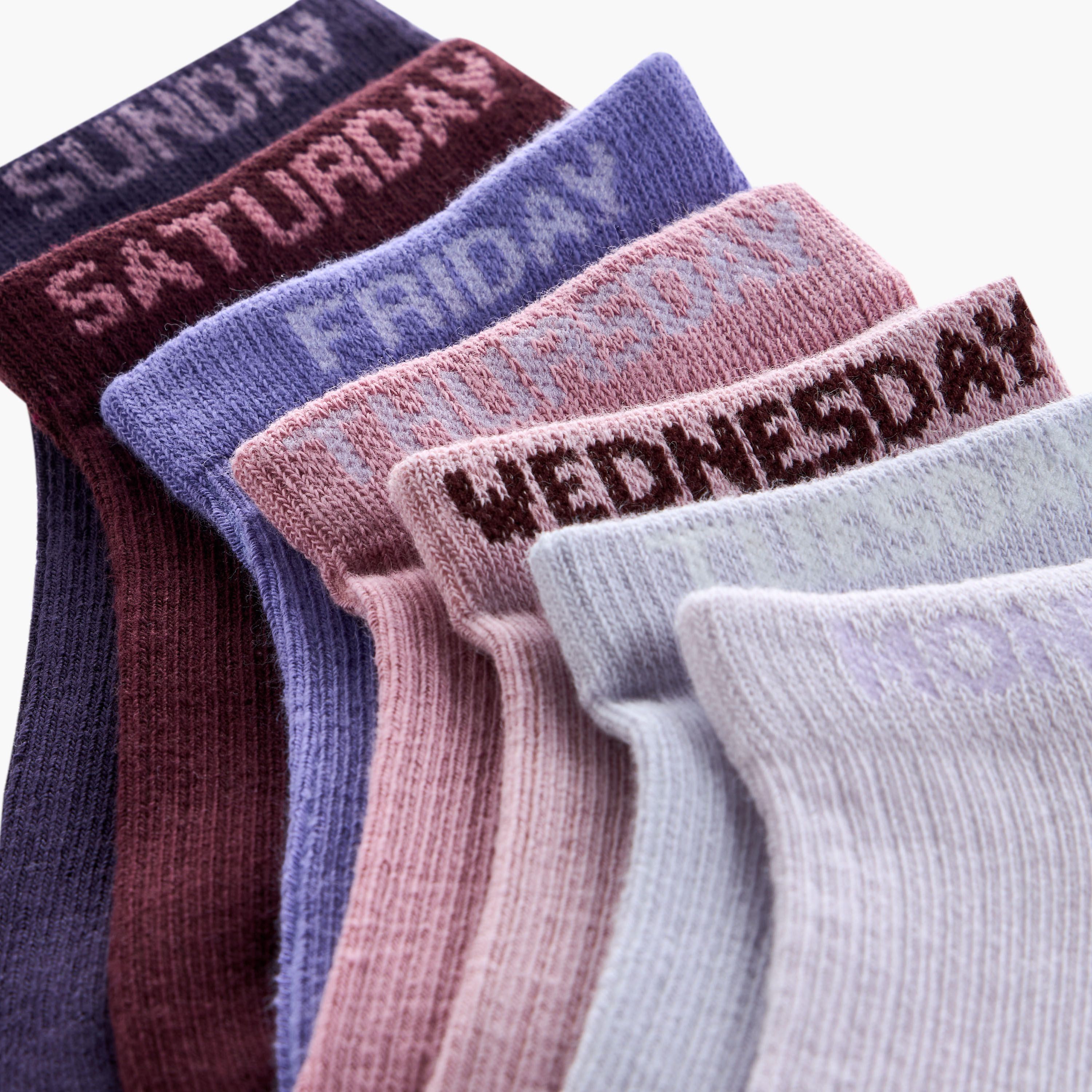 طقم جوارب 7 أزواج متنوعة بطول الكاحل وحماية من البكتيريا -women-socksandstockings-image-4