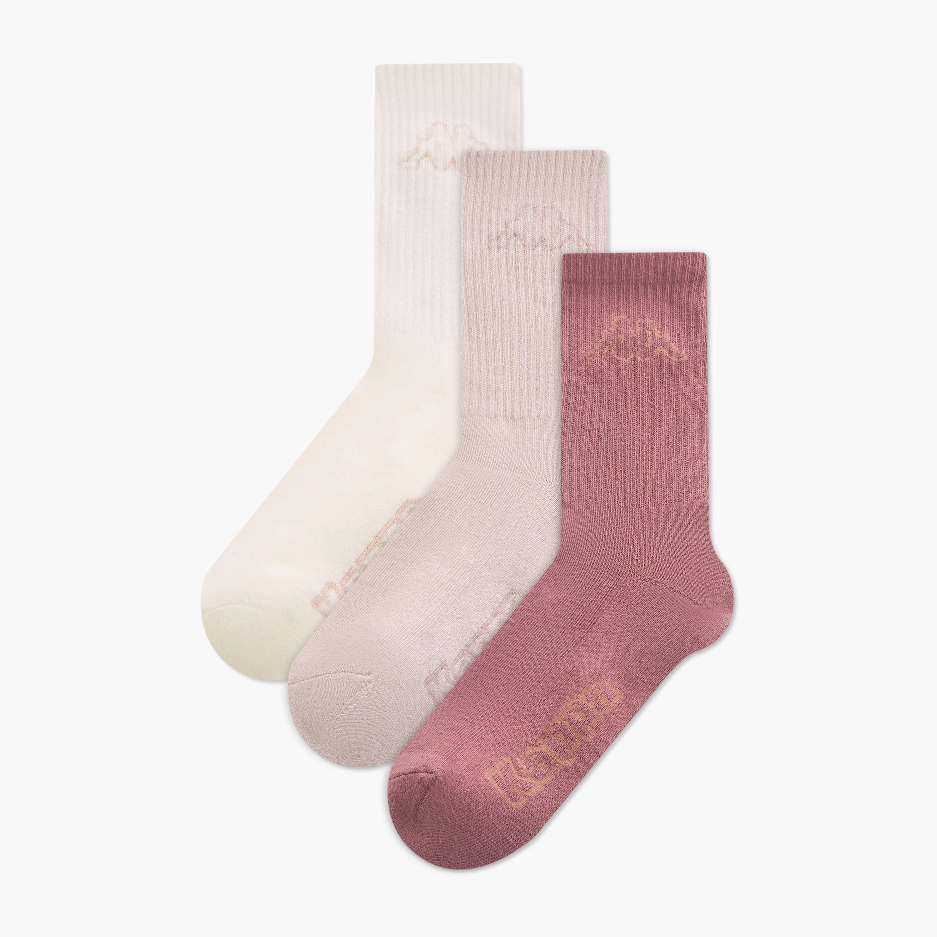 طقم جوارب 3 أزواج بطول الكاحل وحماية من البكتيريا وتفاصيل الشعار من كابا-women-socksandstockings-image-1