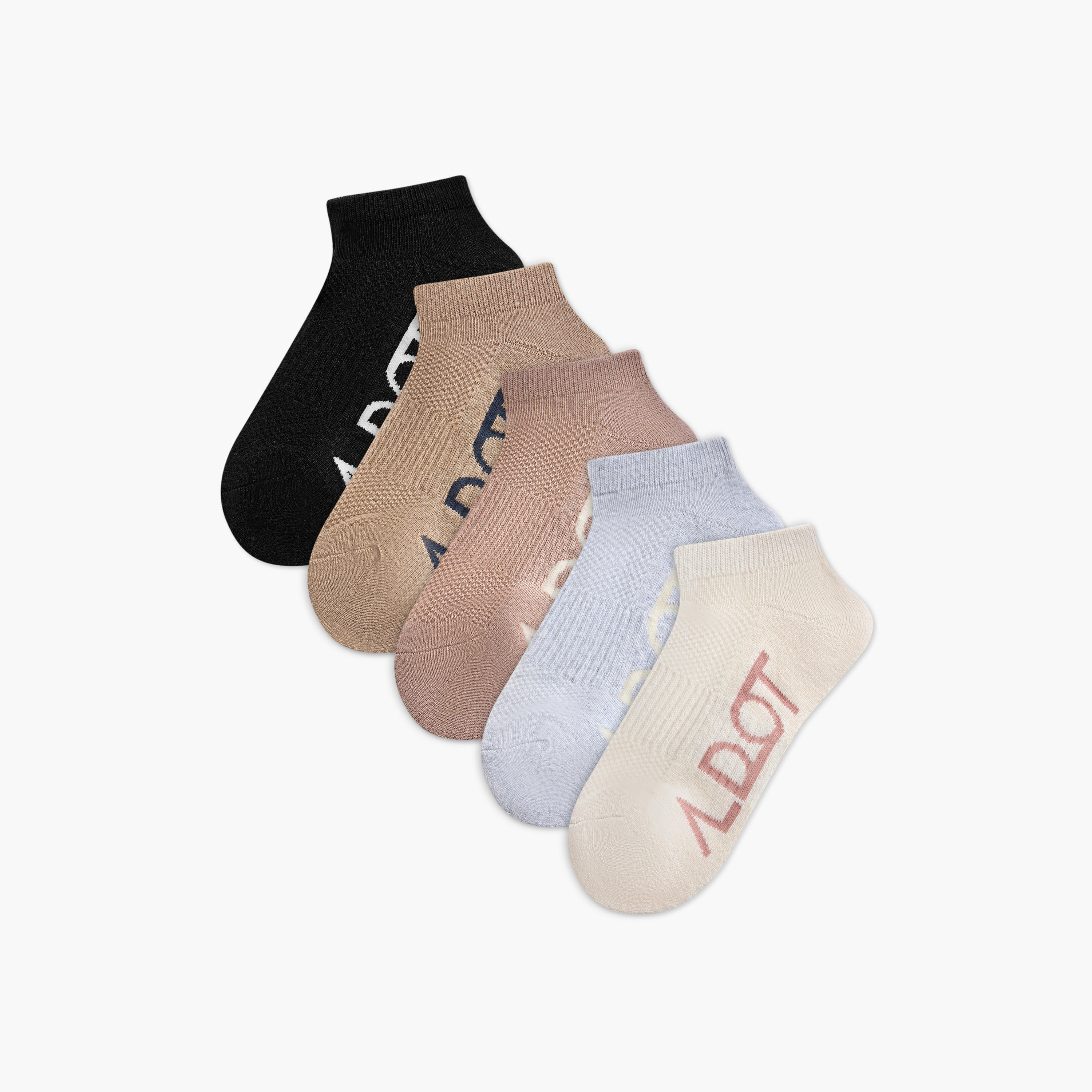 طقم جوارب رياضية تيري 5 أزواج بحماية من البكتيريا من أدوت-women-socksandstockings-image-1