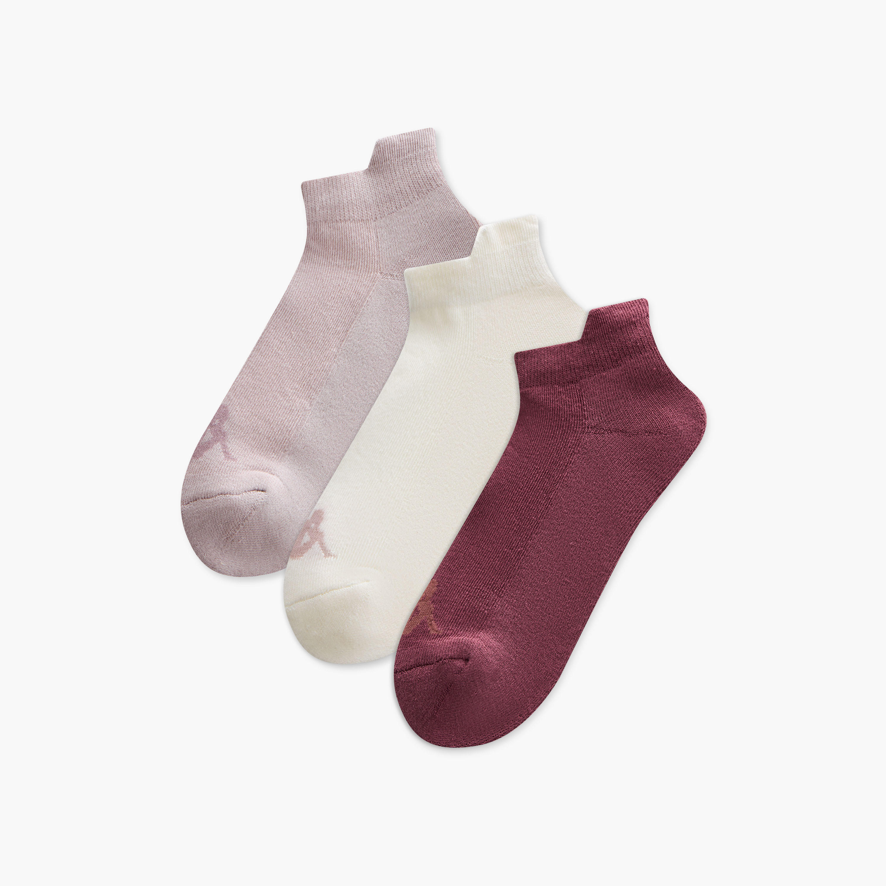 طقم جوارب مضلعة 3 أزواج بطول الكاحل وحماية من البكتيريا من كابا-women-socksandstockings-image-1