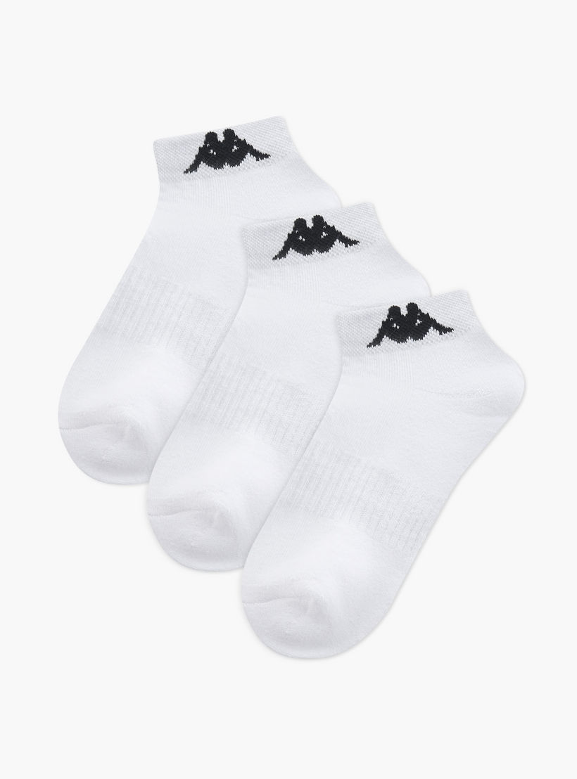 Set of 3 - Kappa Logo Print Ankle Length Socks with Antibacterial Protection-women-socksandstockings-image-1