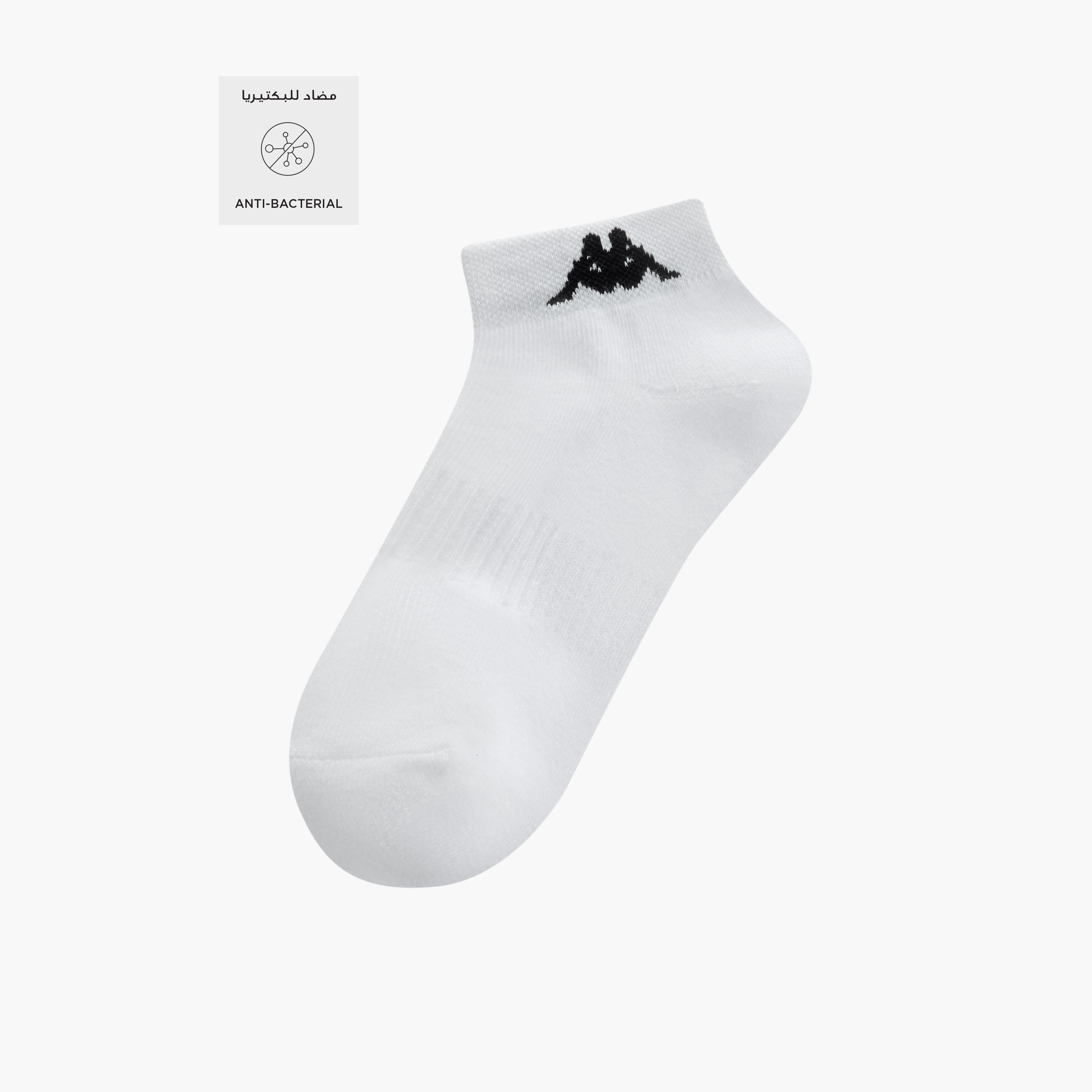 Set of 3 - Kappa Logo Print Ankle Length Socks with Antibacterial Protection-women-socksandstockings-image-2