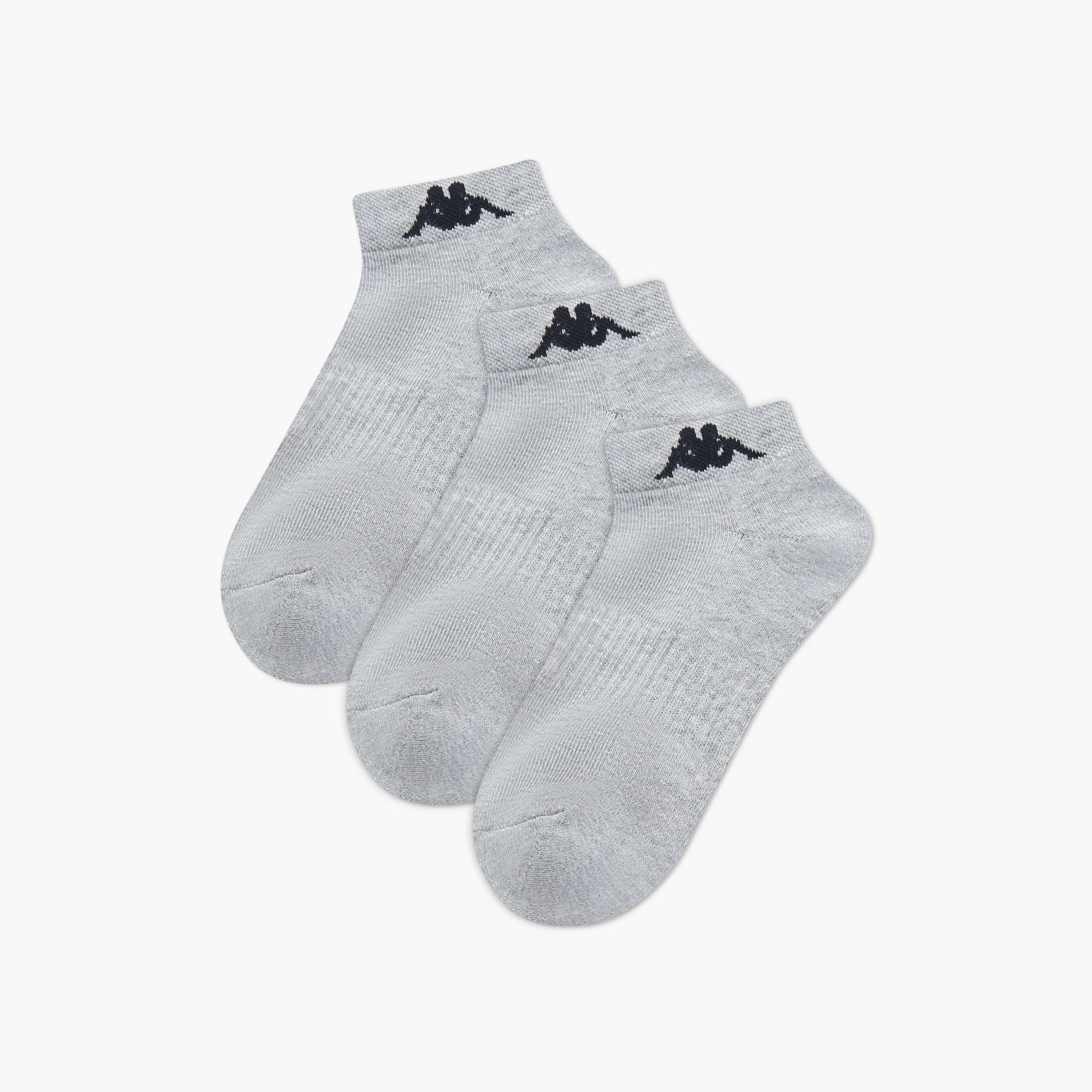 Set of 3 - Kappa Logo Print Ankle Length Socks with Antibacterial Protection-women-socksandstockings-image-1