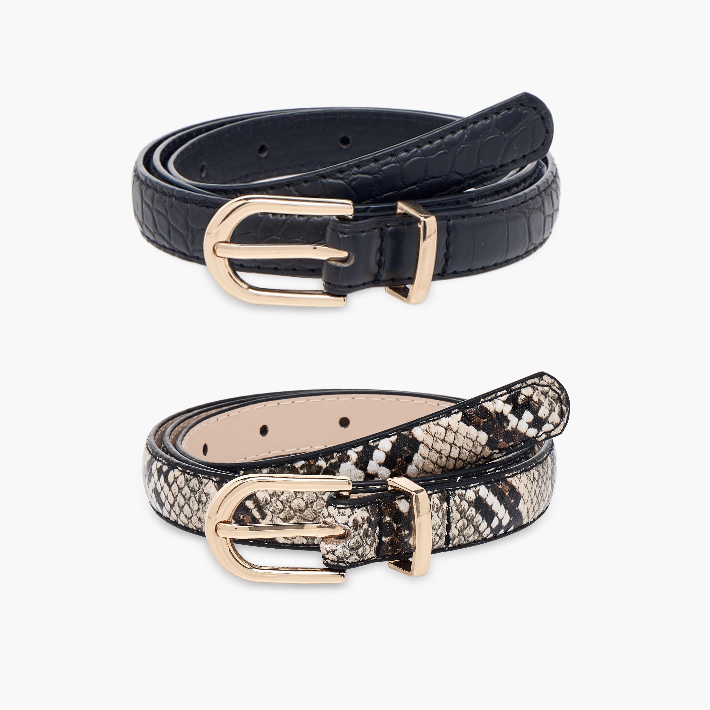 حزام بإبزيم إغلاق وطبعات - مجموعة من 2-women-clothingaccessories-belts-image-3