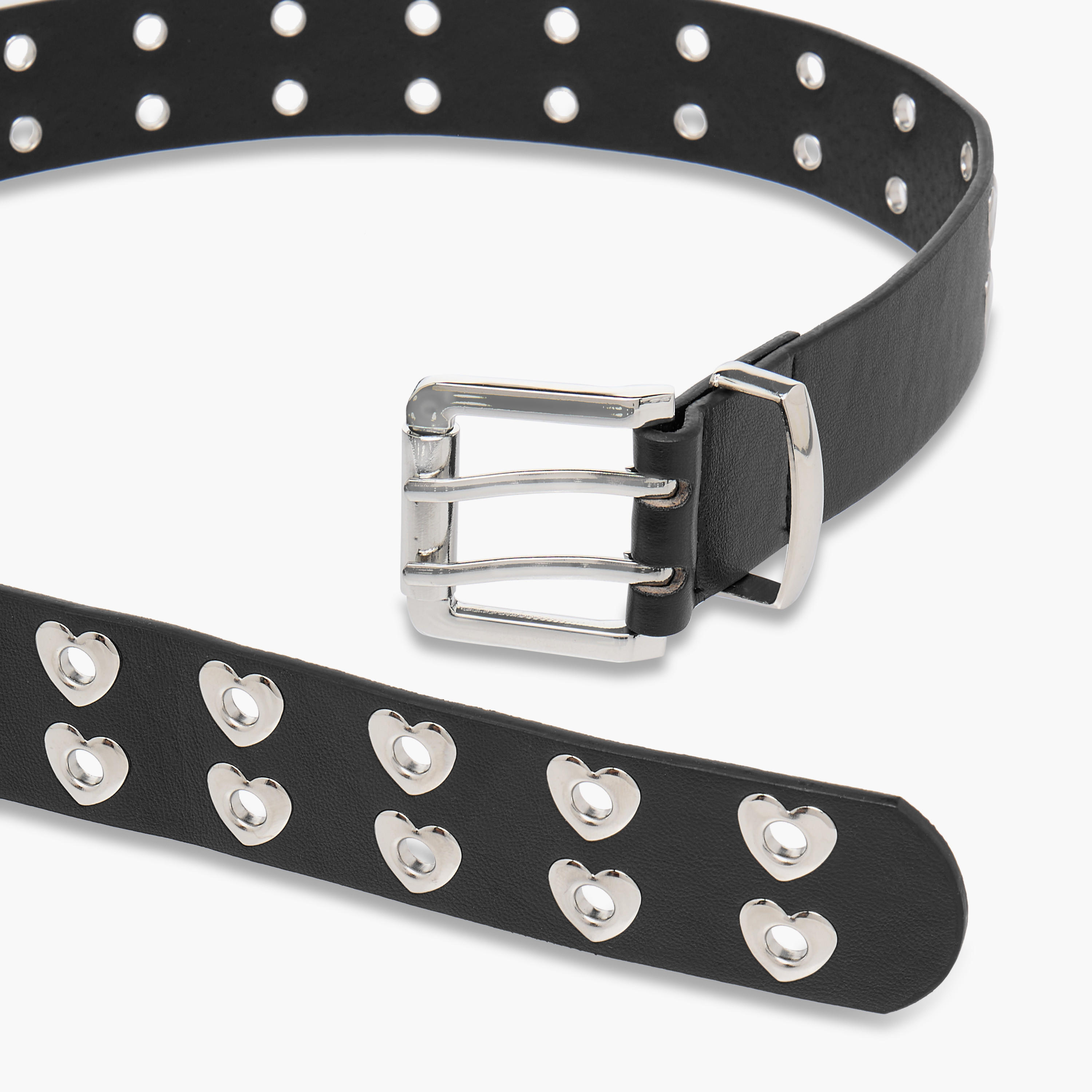 Heart Rivet Detail Belt with Pin Buckle Closure-women-clothingaccessories-belts-image-5