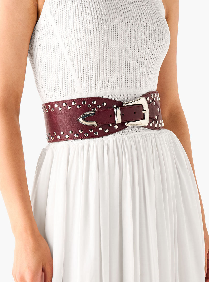 Studded Belt with Pin Buckle Closure-women-clothingaccessories-belts-image-2