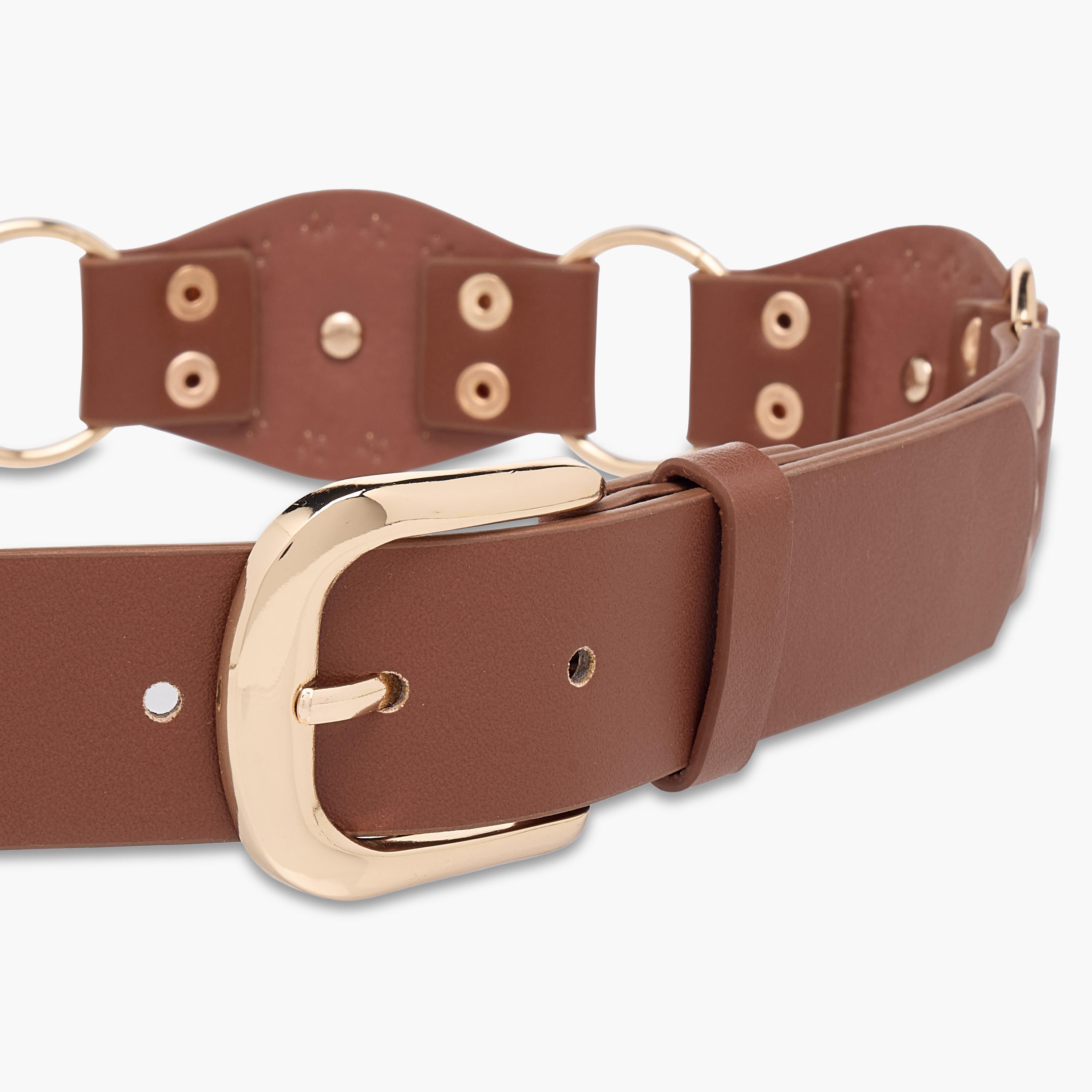 حزام بإبزيم إغلاق بدبوس وتزيينات معدنية-women-clothingaccessories-belts-image-4