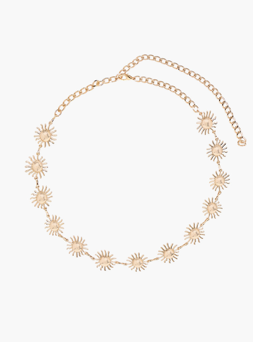 Sun Charm Embellished Belt with Lobster Clasp Closure-women-clothingaccessories-belts-image-1