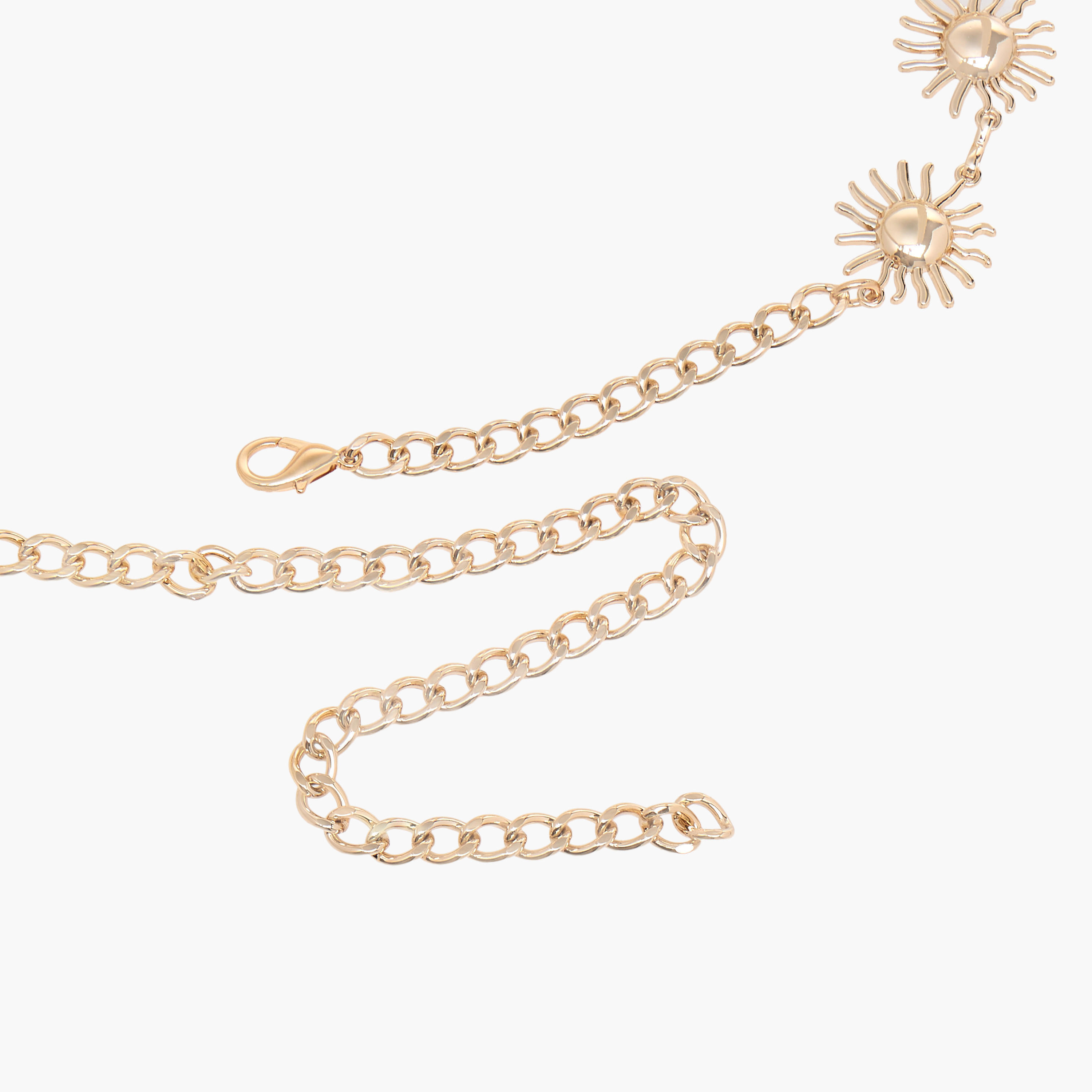 Sun Charm Embellished Belt with Lobster Clasp Closure-women-clothingaccessories-belts-image-4