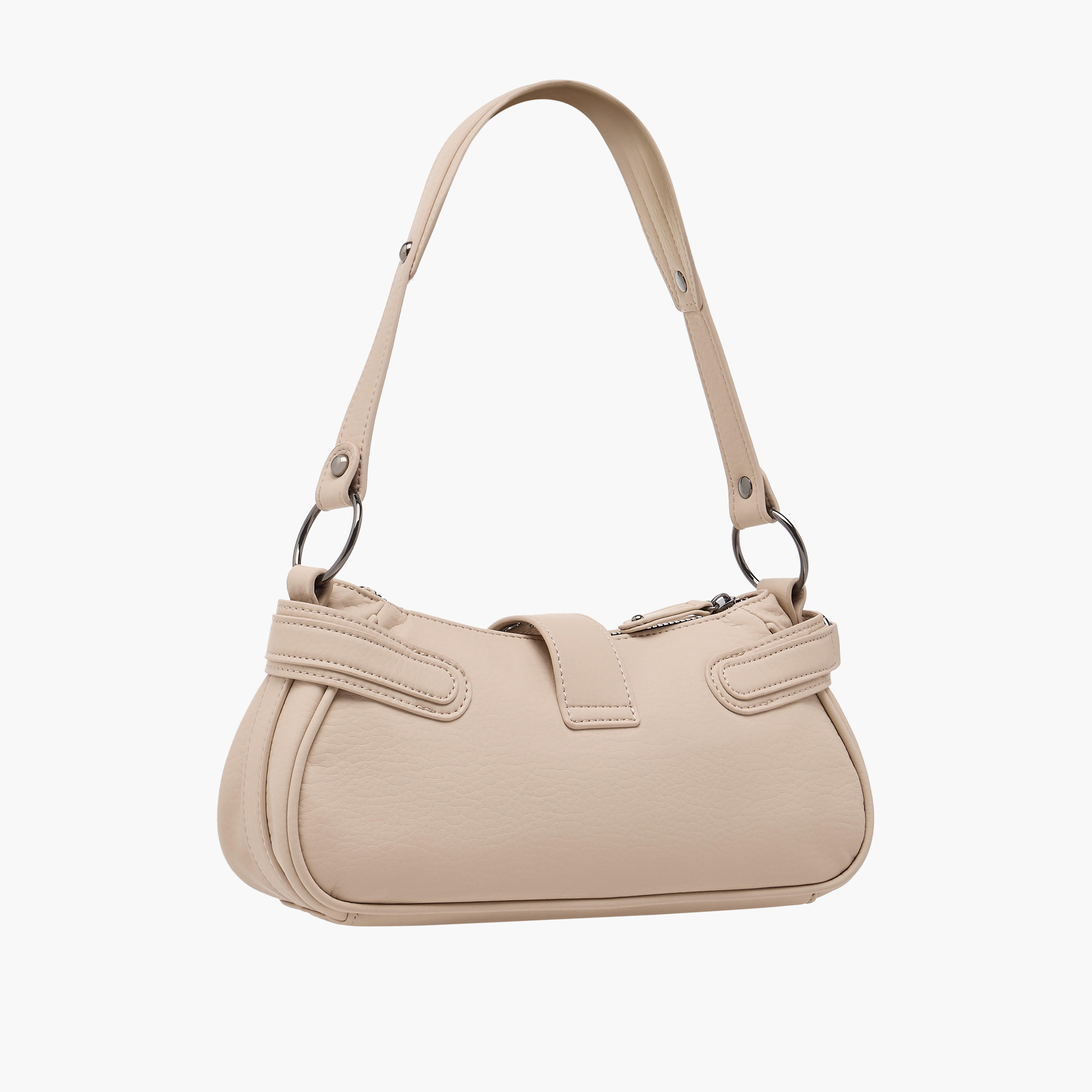 Rivet Detail Shoulder Bag with Zipper Closure and Adjustable Strap-women-bagsandwallets-handbags-image-4