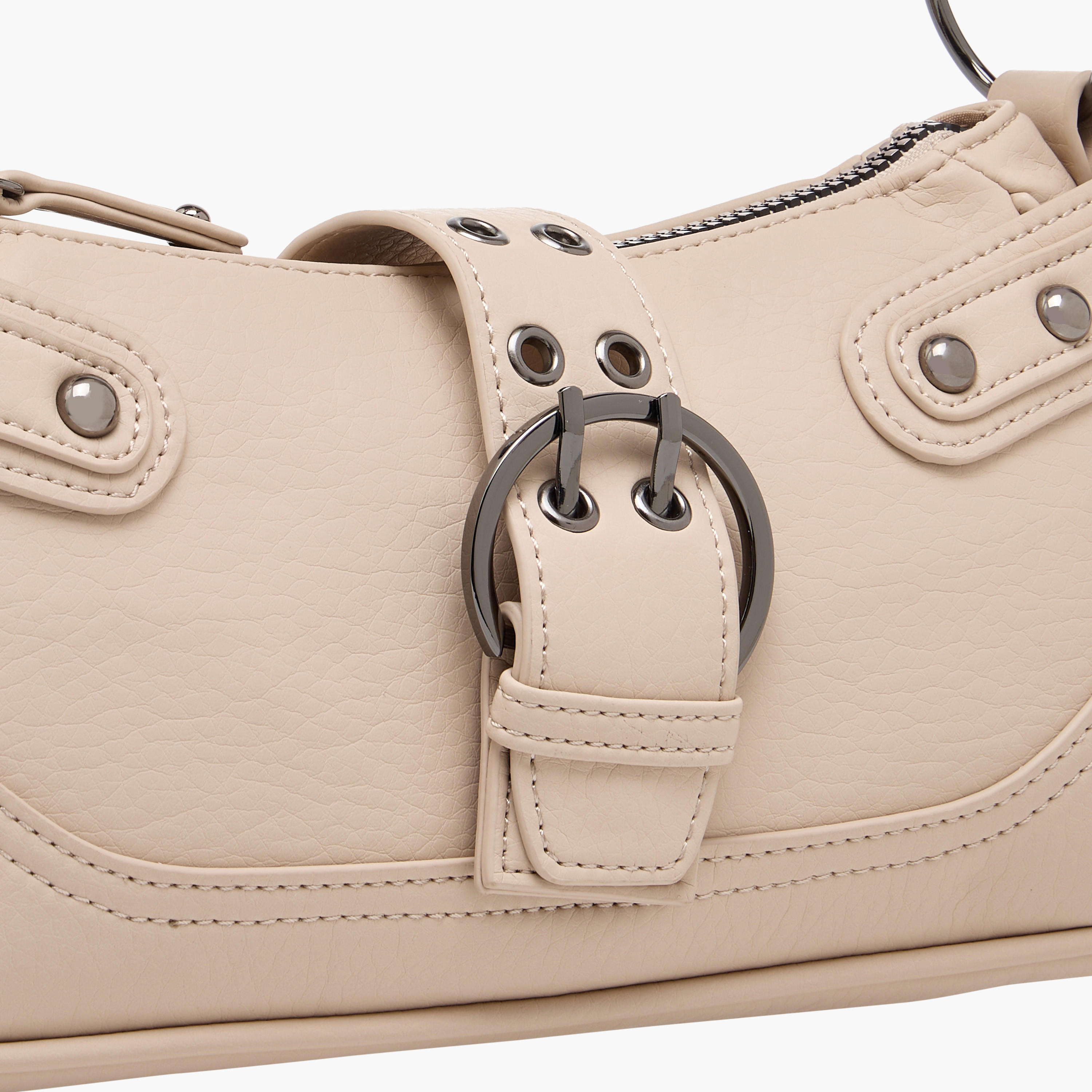 Rivet Detail Shoulder Bag with Zipper Closure and Adjustable Strap-women-bagsandwallets-handbags-image-5