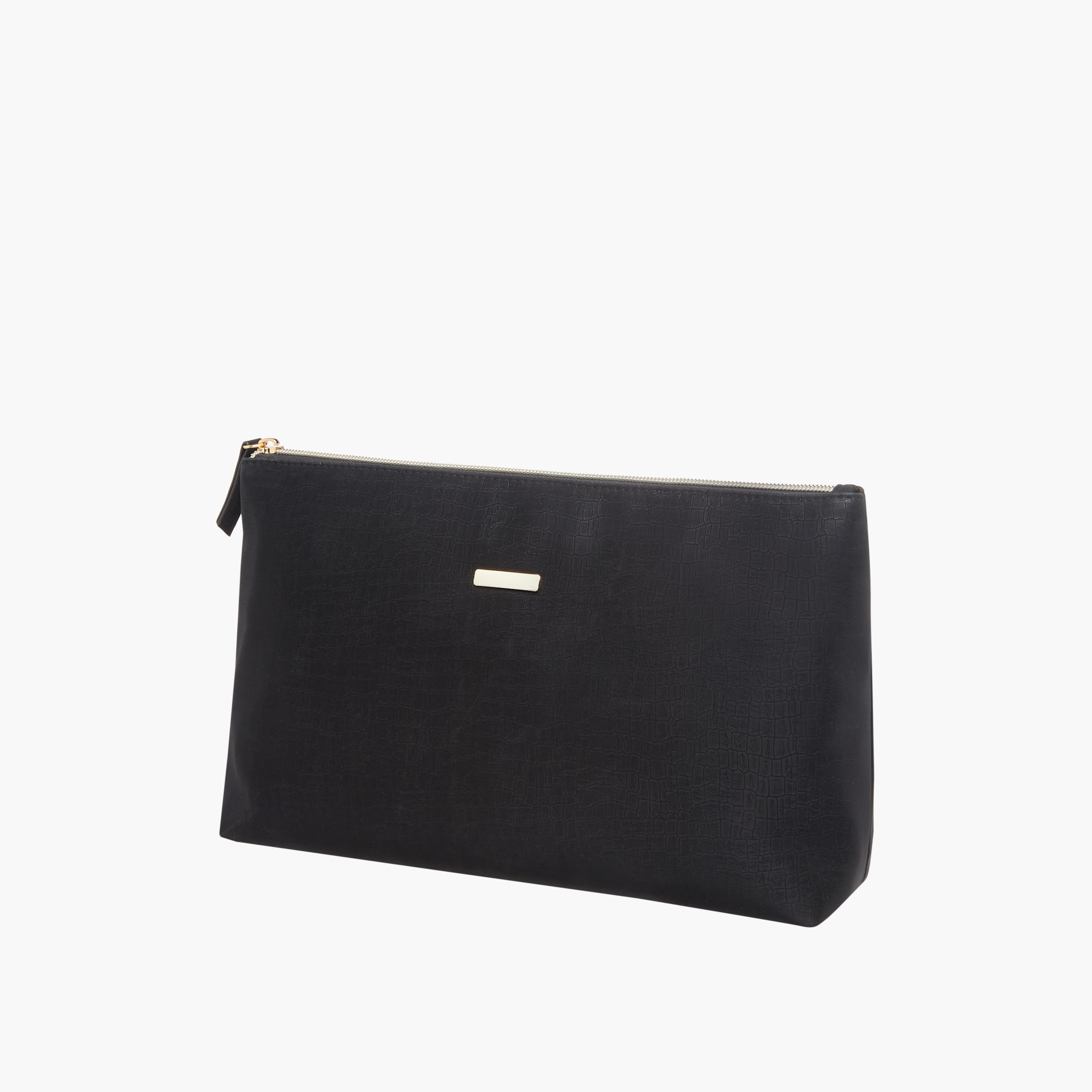 Textured Pouch with Zip Closure-women-bagsandwallets-handbags-image-3