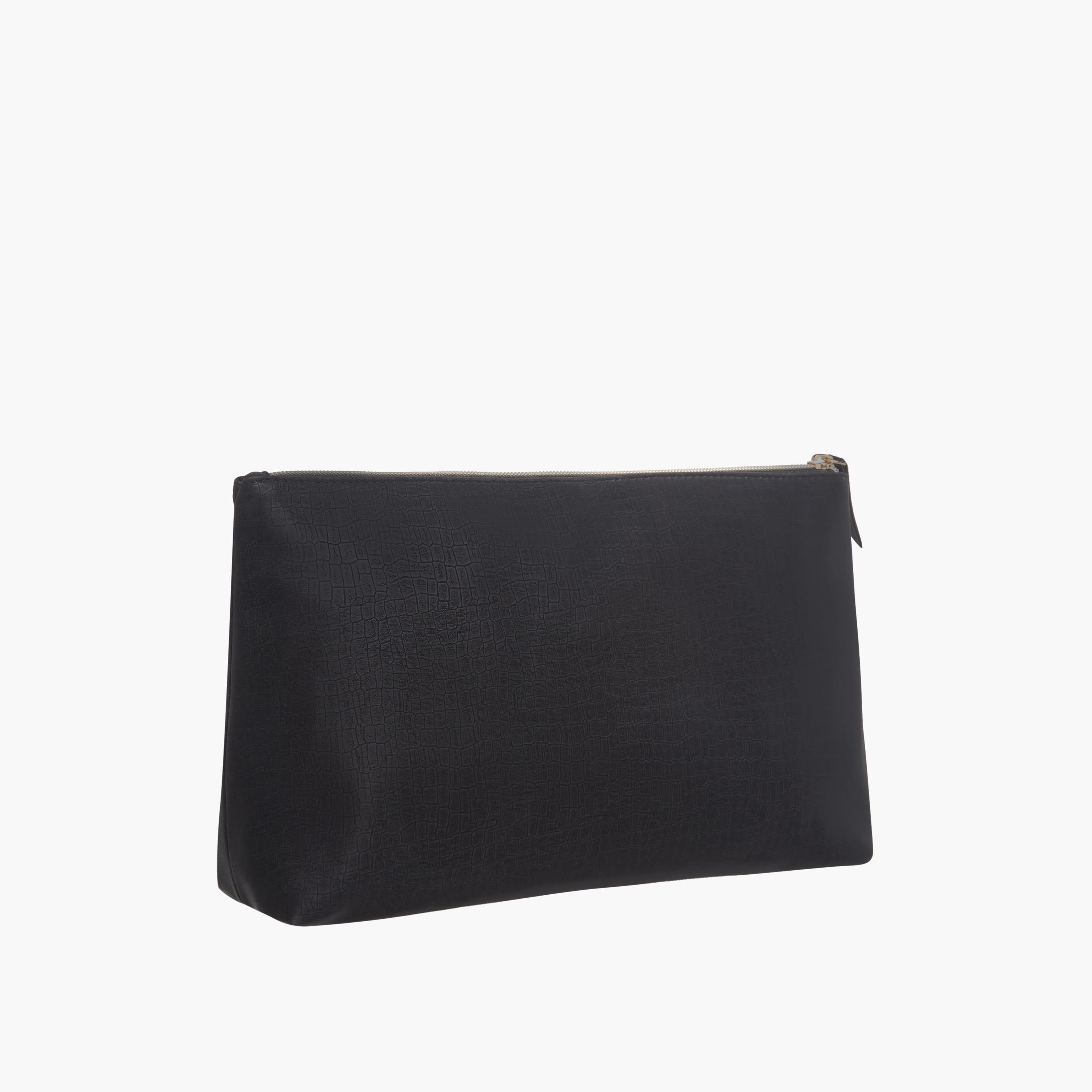 Textured Pouch with Zip Closure-women-bagsandwallets-handbags-image-4