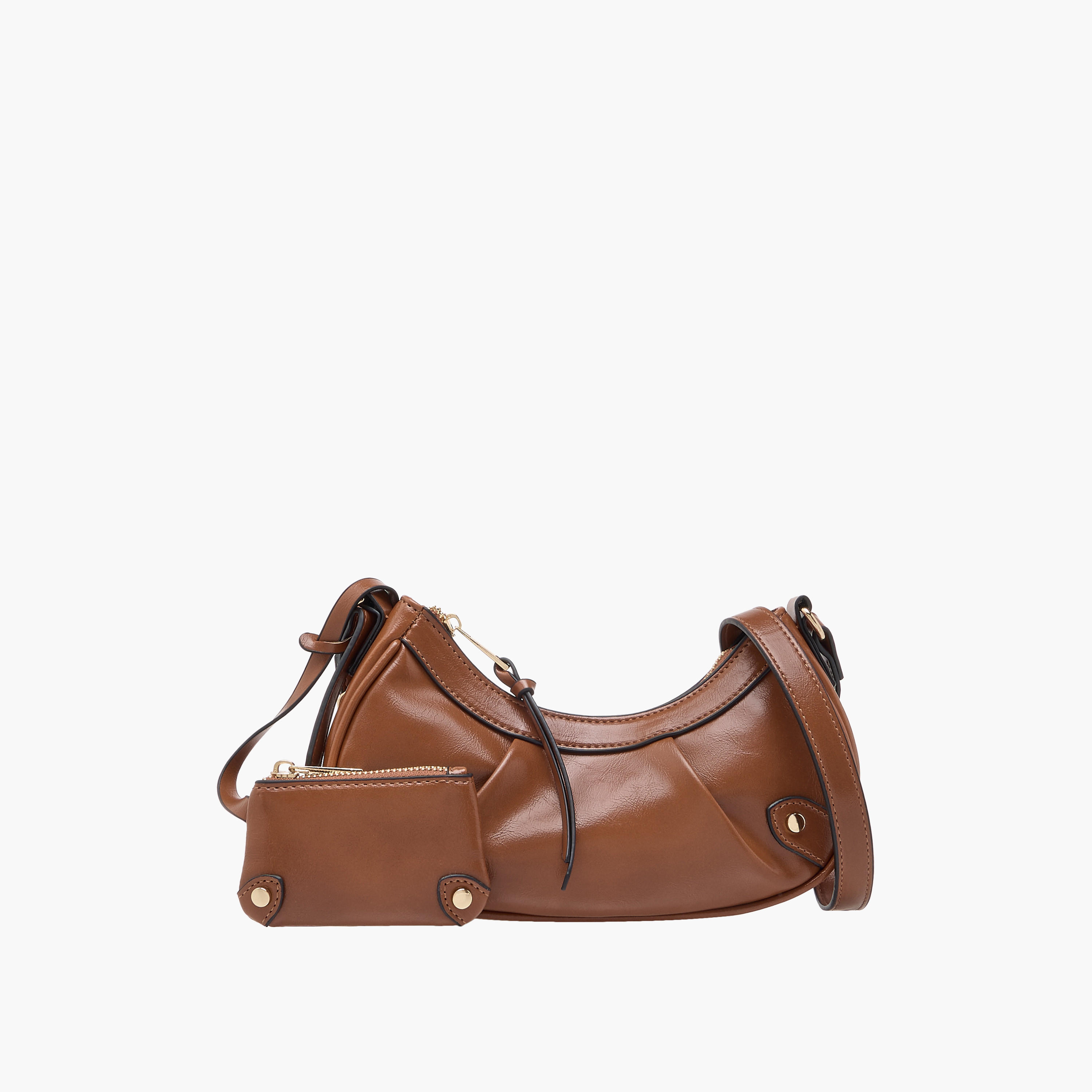 Adjustable Strap Detail Crossbody Bag with Zip Closure and Pouch-women-bagsandwallets-handbags-image-1