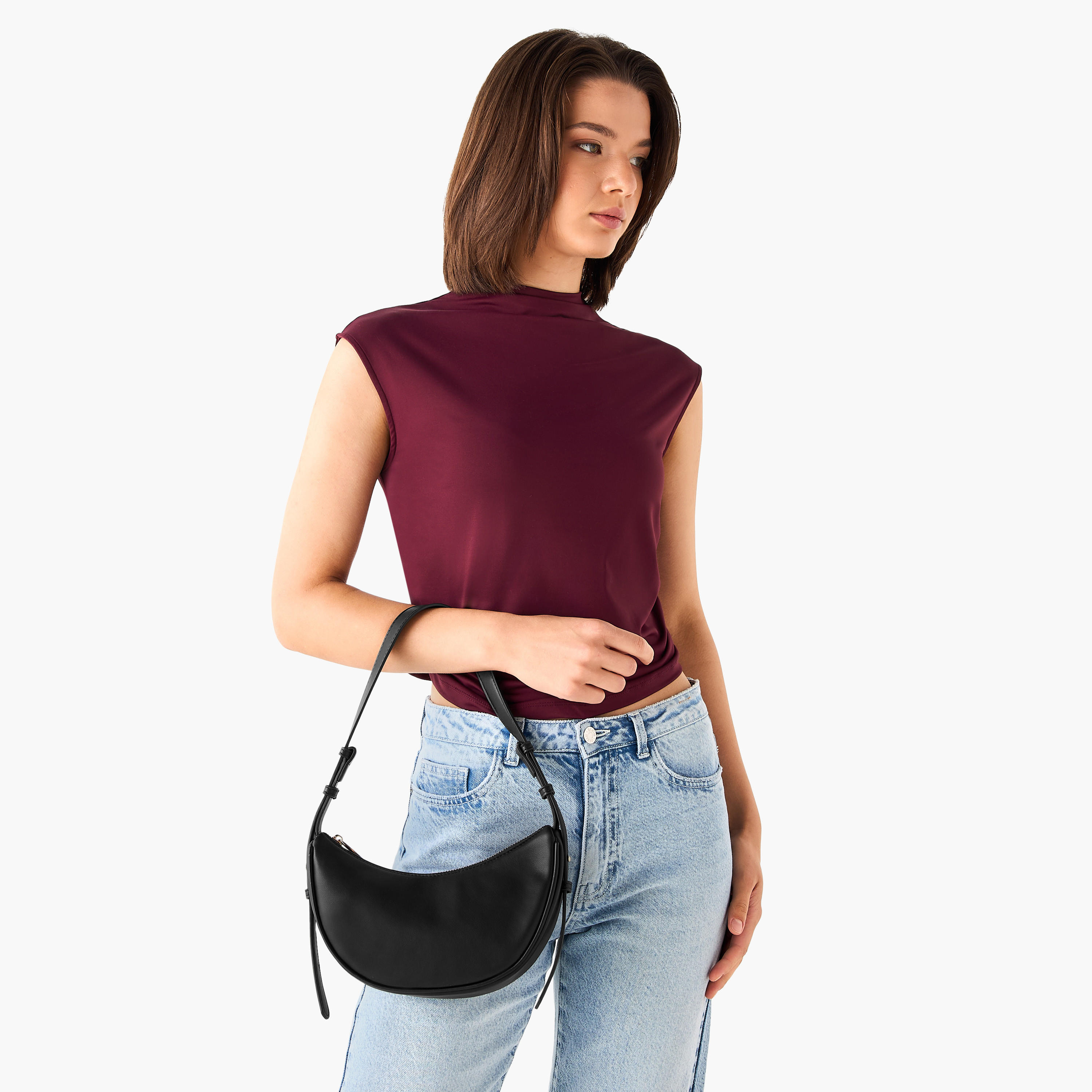 شنطة كتف بسحاب إغلاق وحزام قابل للتعديل-women-bagsandwallets-handbags-image-8