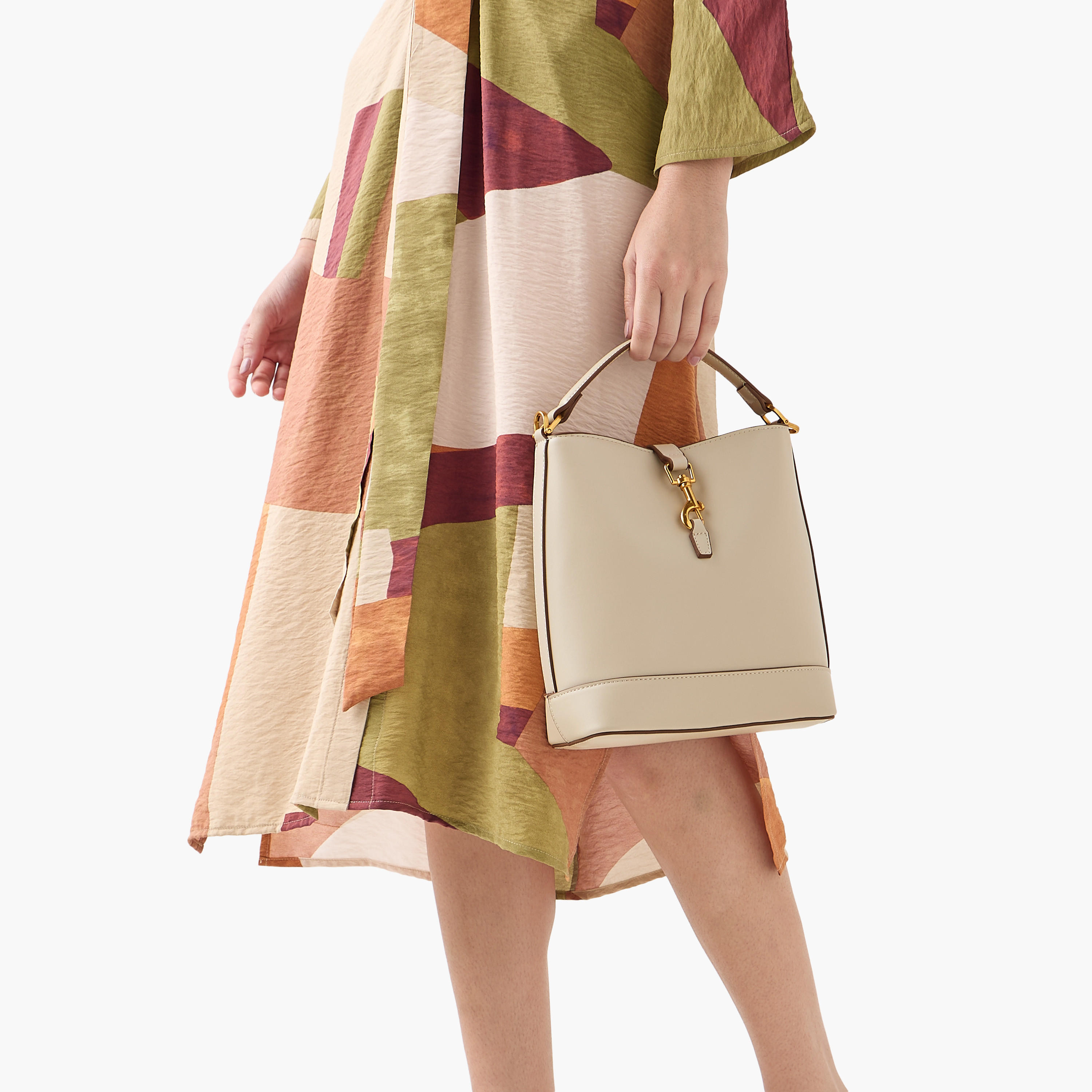 Textured Bucket Bag with Lobster Clasp Closure and Grab Handle-women-bagsandwallets-handbags-image-2
