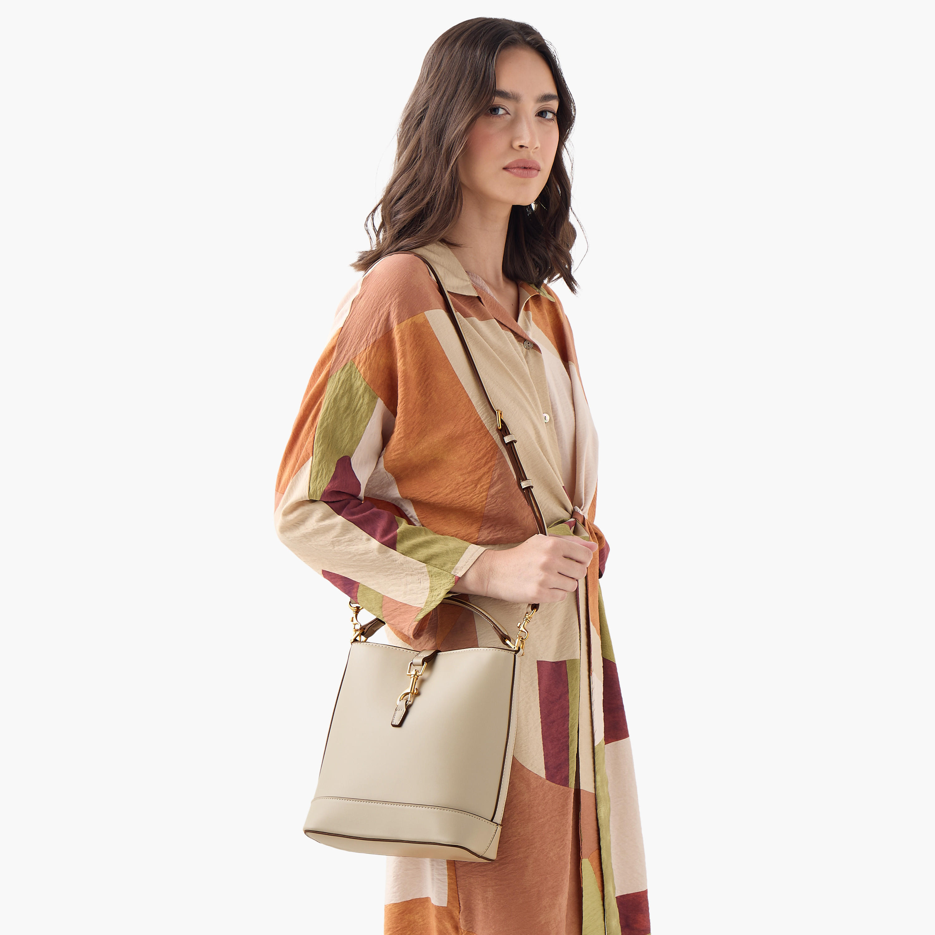 Textured Bucket Bag with Lobster Clasp Closure and Grab Handle-women-bagsandwallets-handbags-image-8