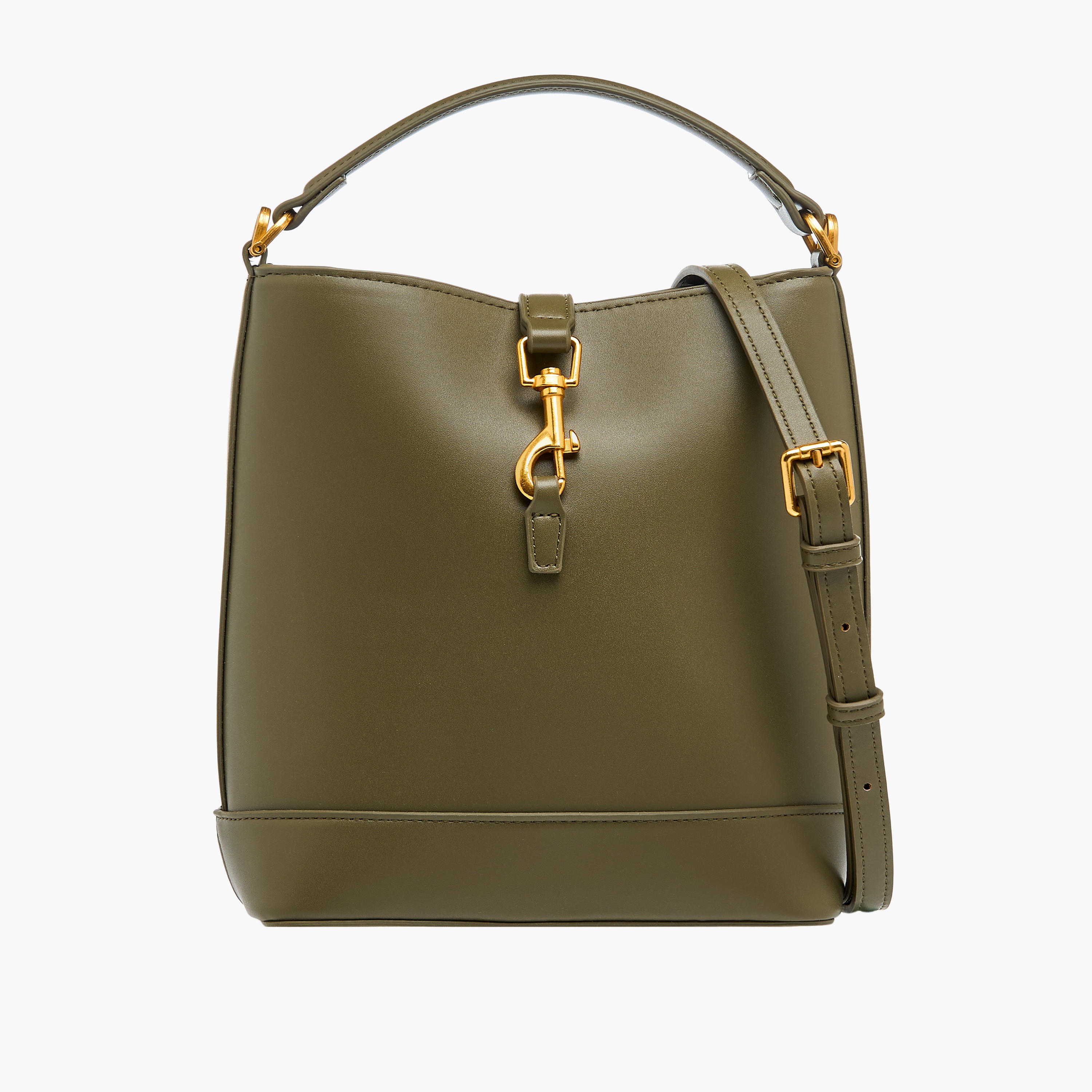 شنطة دلو بارزة الملمس بمشبك إغلاق ومقبض-women-bagsandwallets-handbags-image-1