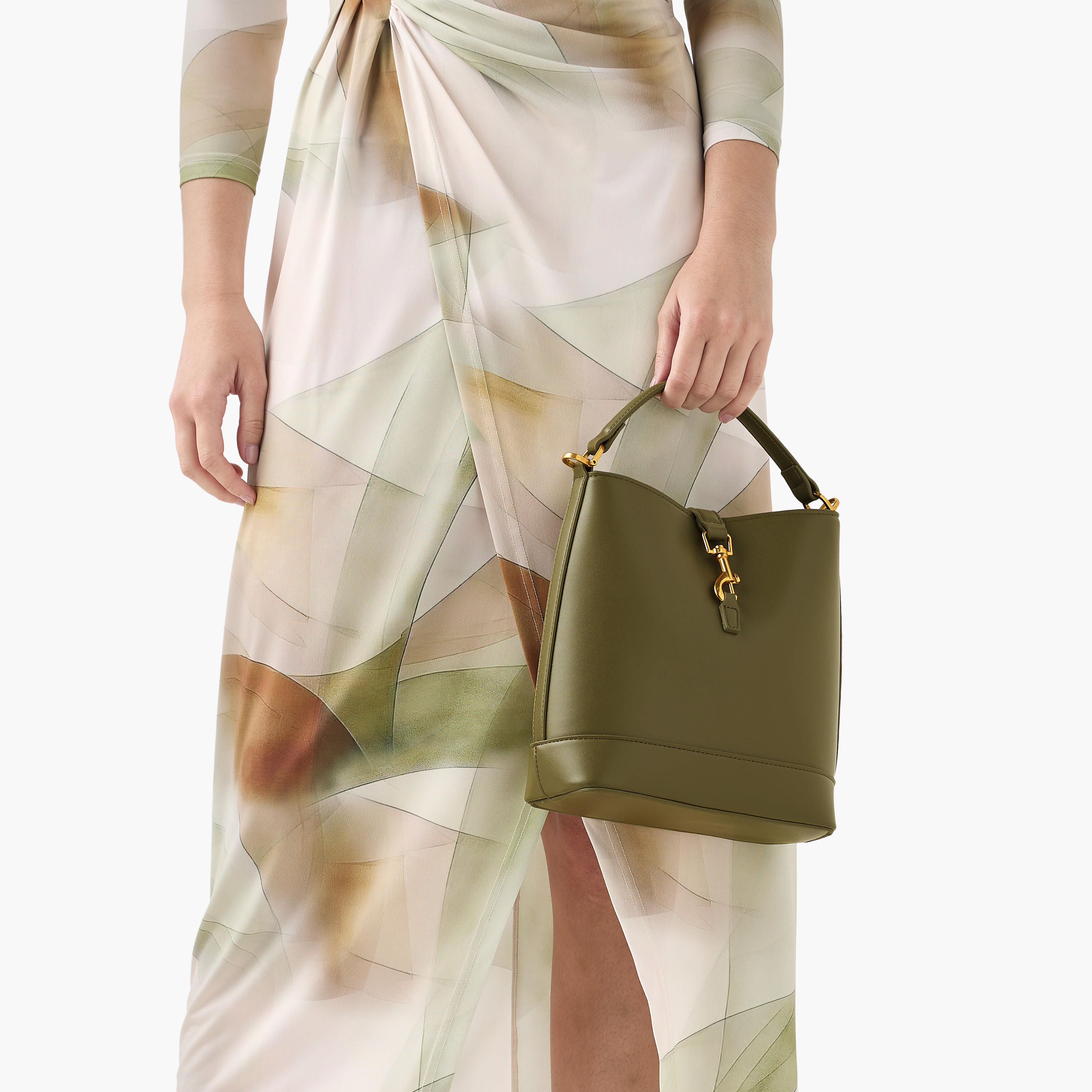 شنطة دلو بارزة الملمس بمشبك إغلاق ومقبض-women-bagsandwallets-handbags-image-2