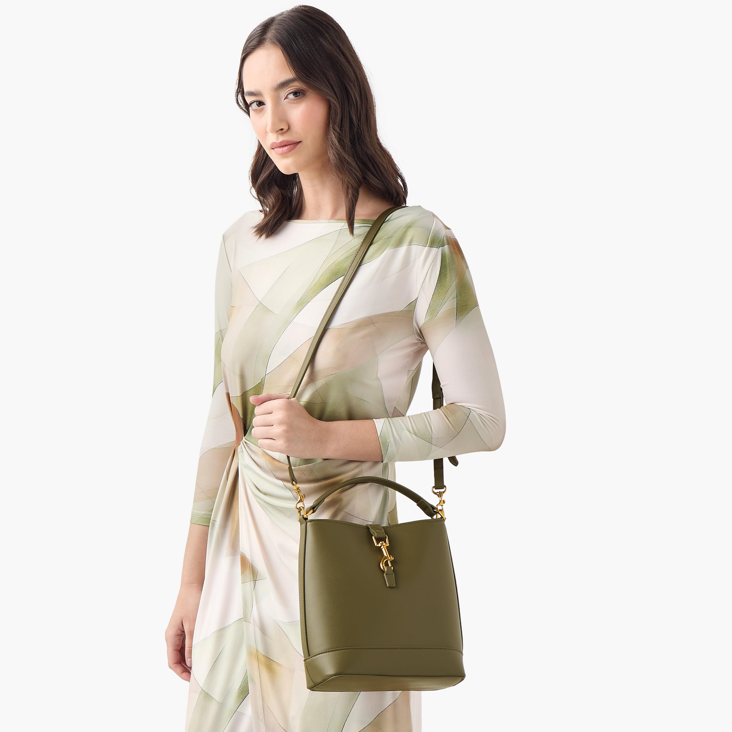 شنطة دلو بارزة الملمس بمشبك إغلاق ومقبض-women-bagsandwallets-handbags-image-8