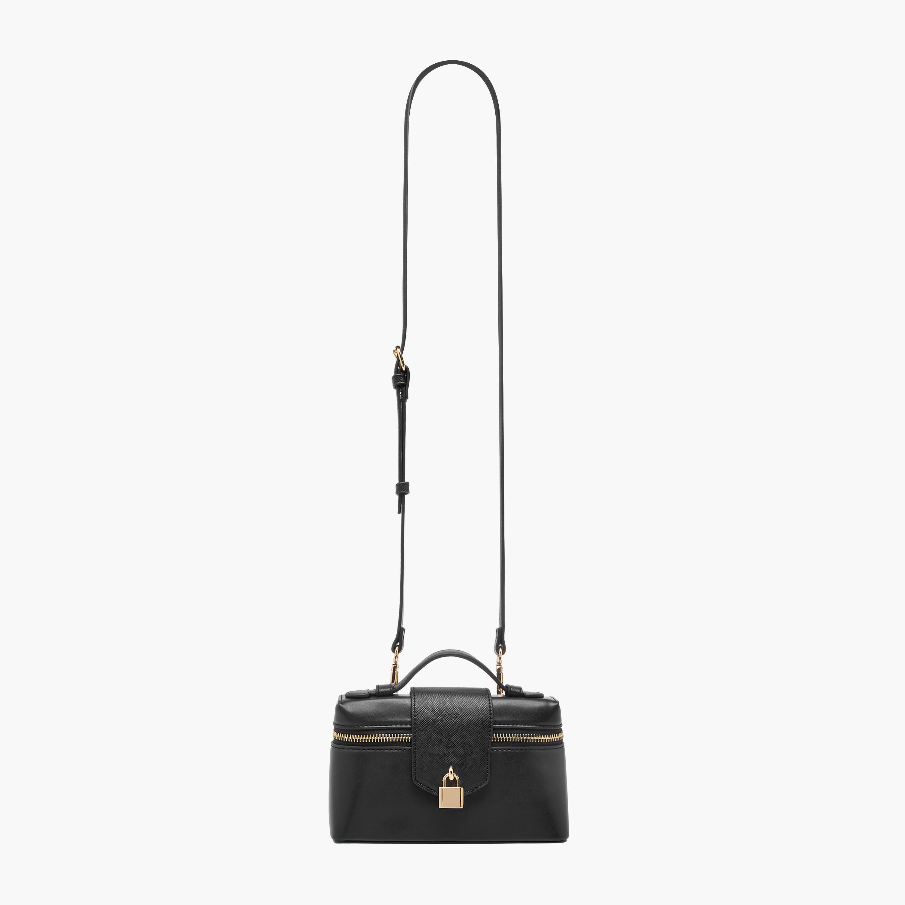 Lock Detail Mini Crossbody Bag with Grab Handle and Zip Closure-women-bagsandwallets-handbags-image-3