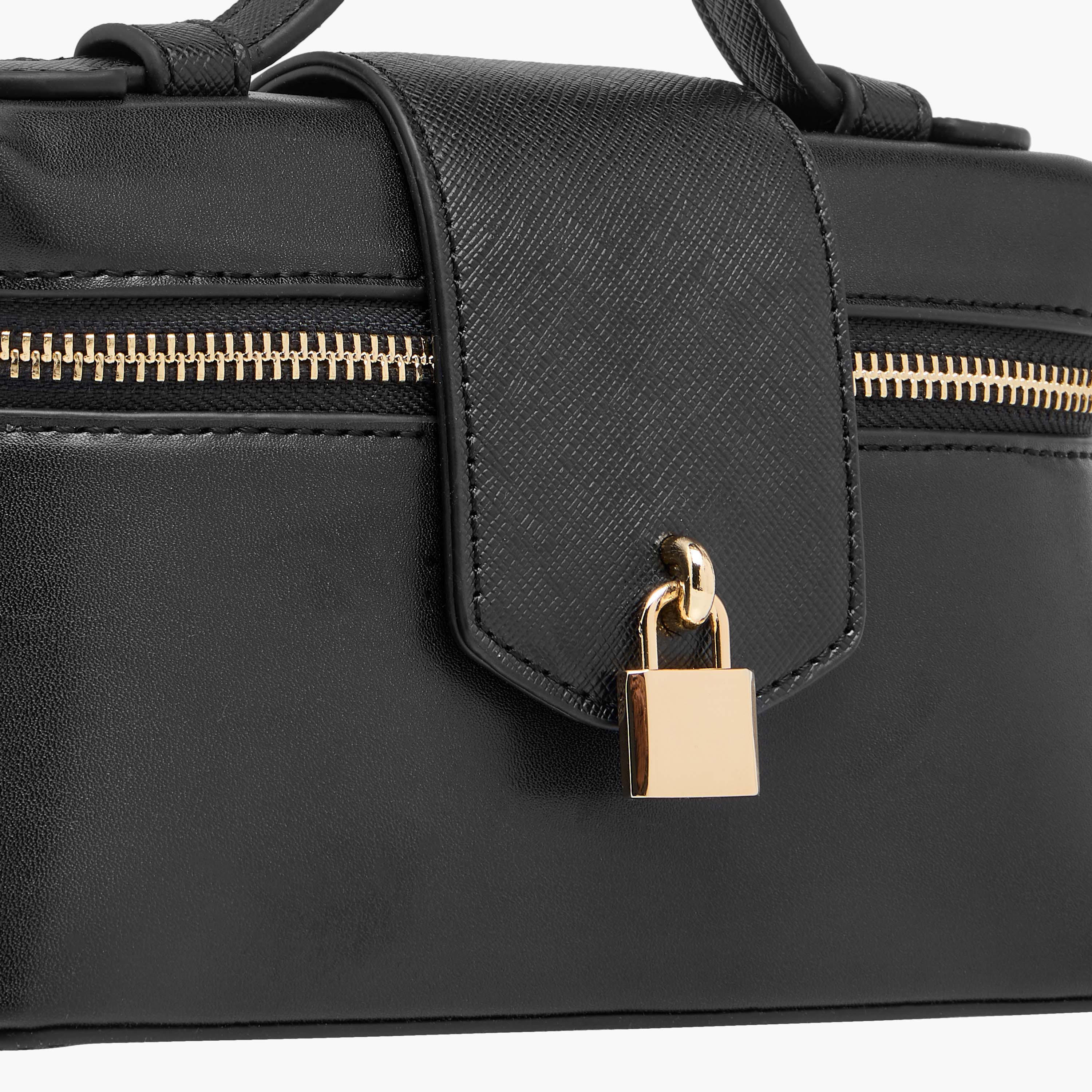 Lock Detail Mini Crossbody Bag with Grab Handle and Zip Closure-women-bagsandwallets-handbags-image-5